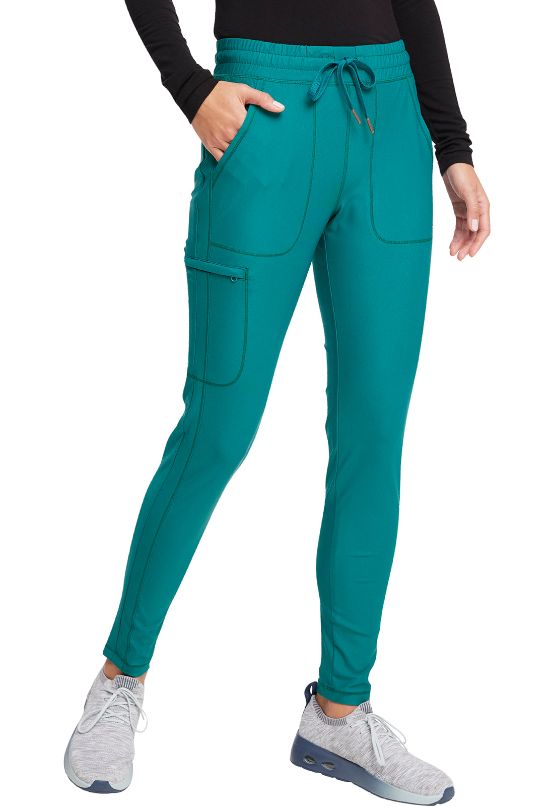 Women's Cherokee Form Mid Rise Tapered Leg Drawstring Pant (Tall Length) - BodyMoves Scrubs Boutique