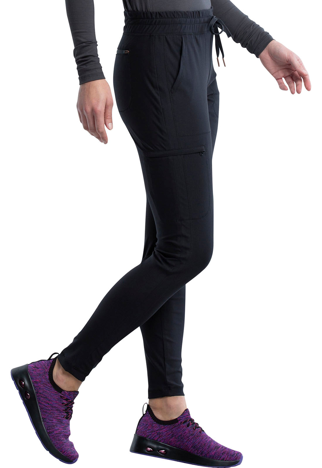 Black, women's medical uniform pants	, fashionable nurses uniforms