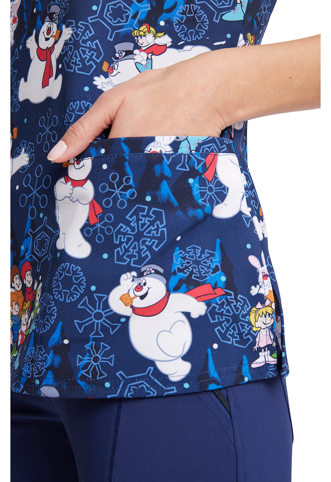 Women's V-Neck Top in Stay Frosty