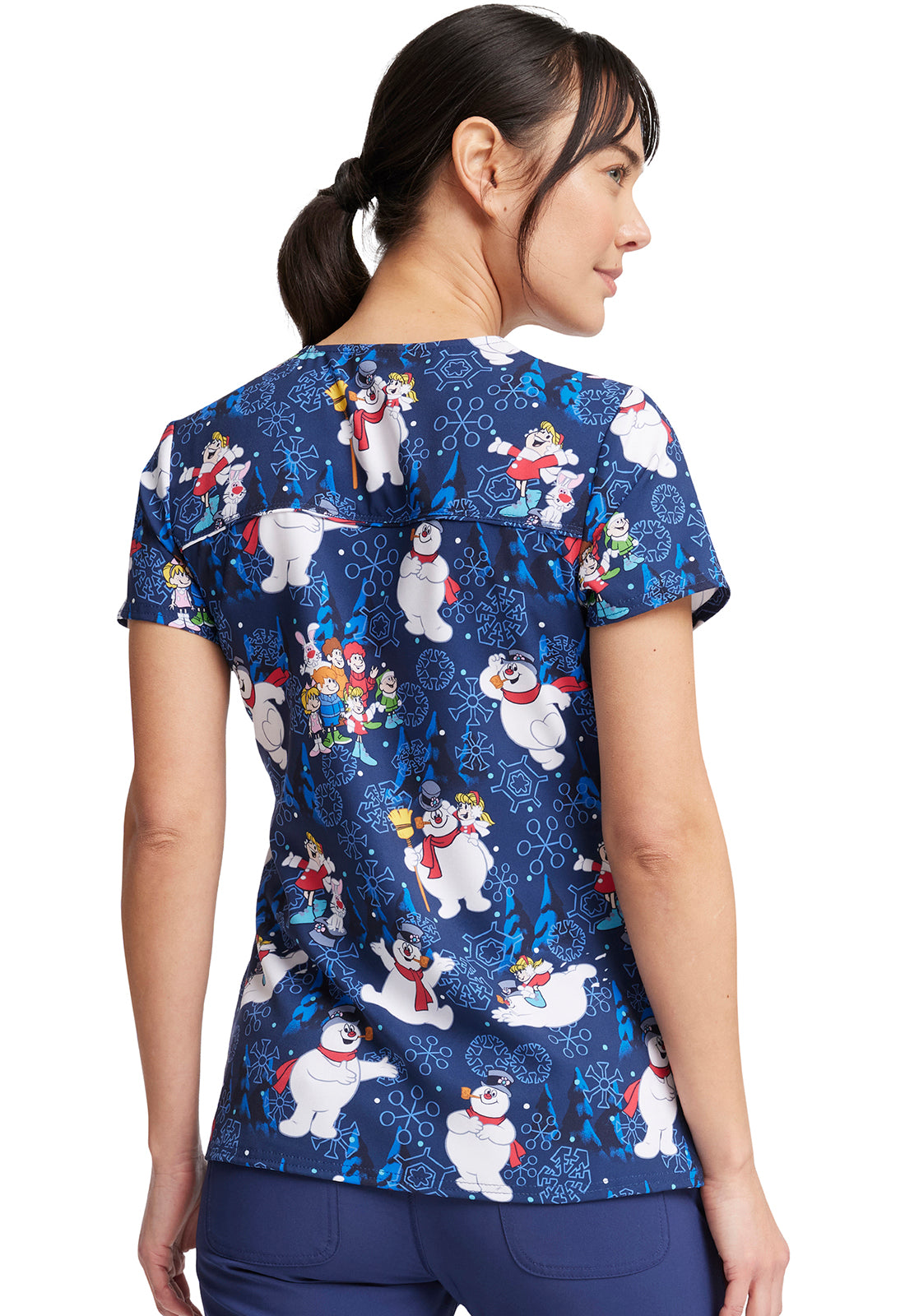 Women's V-Neck Top in Stay Frosty