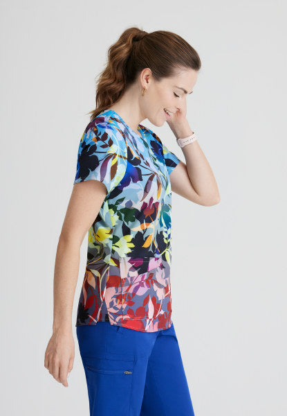 printed scrub top