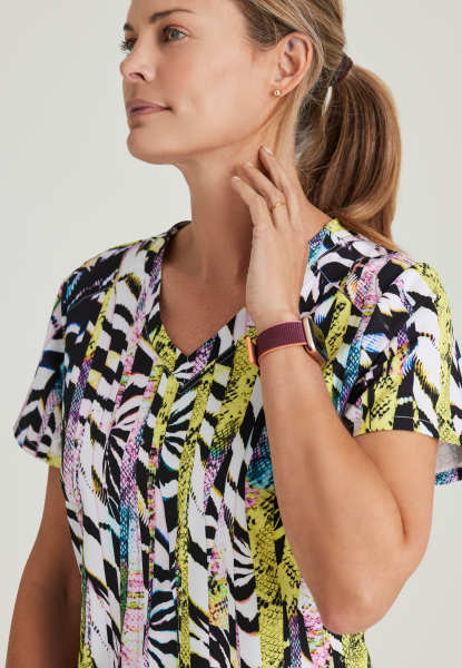 Women's Grey's Anatomy "Zebra Time" Print Top - BodyMoves Scrubs Boutique