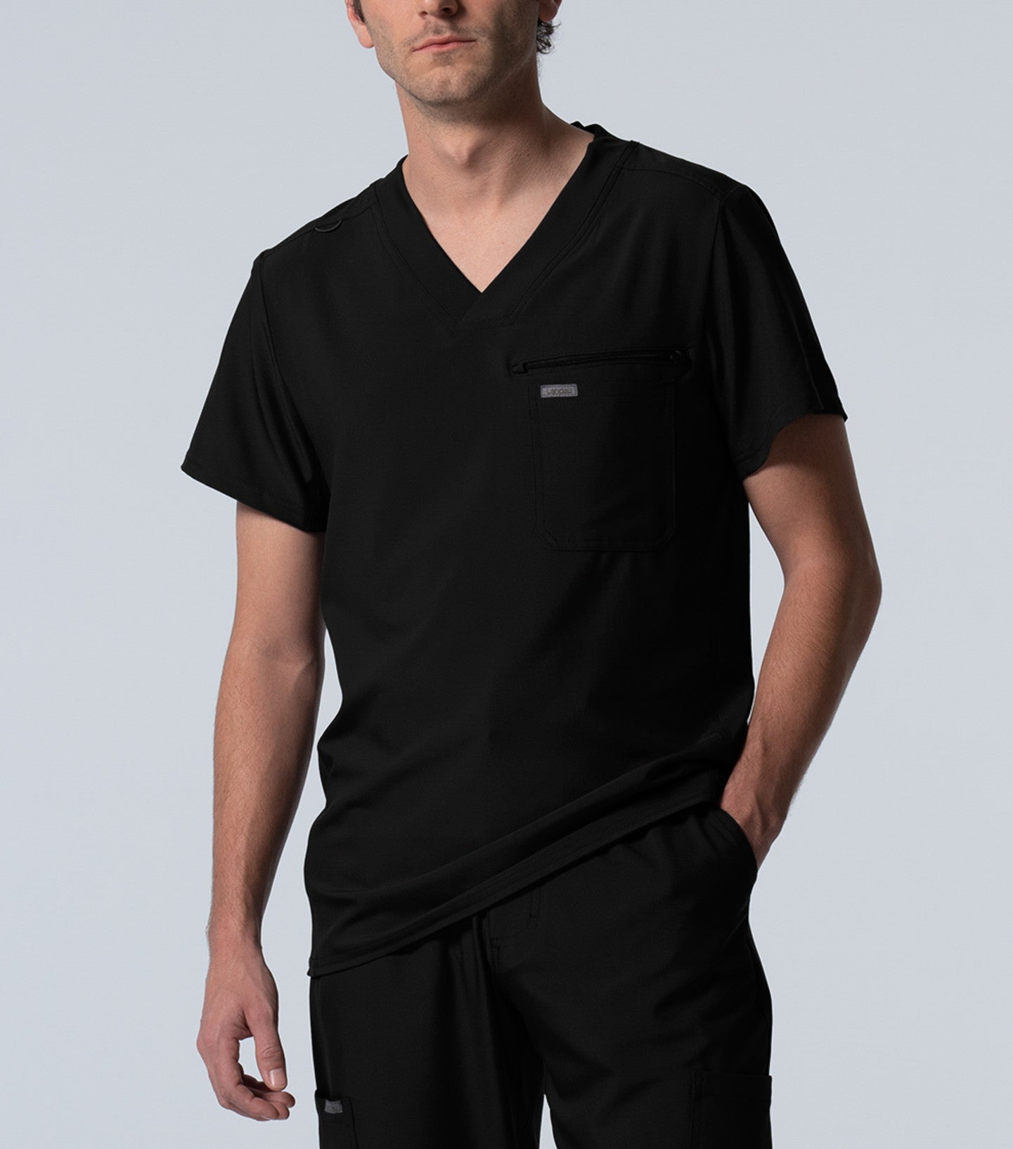 Men's LANDAU FORWARD 2-POCKET V-NECK SCRUB Top - BodyMoves Scrubs Boutique