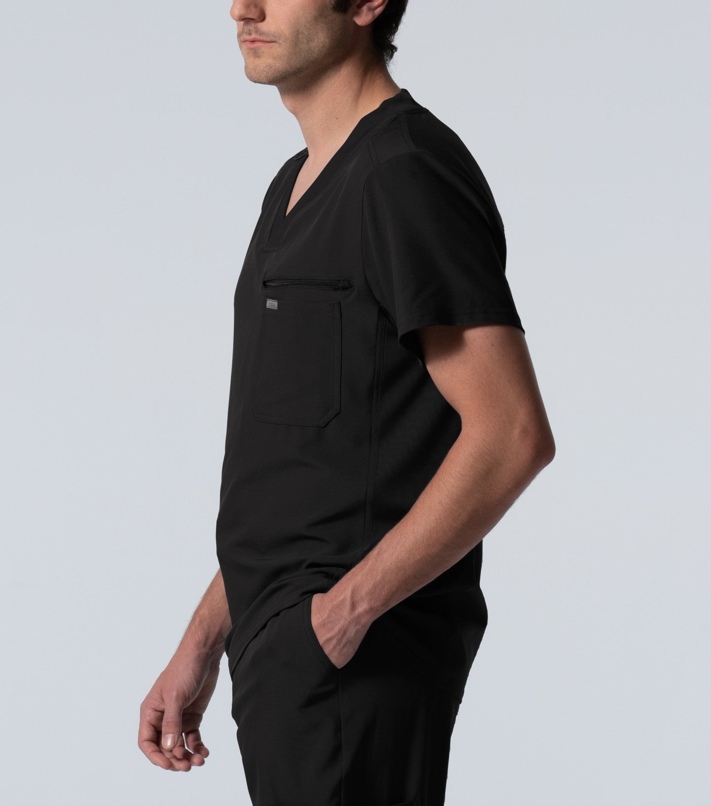 Men's LANDAU FORWARD 2-POCKET V-NECK SCRUB Top - BodyMoves Scrubs Boutique