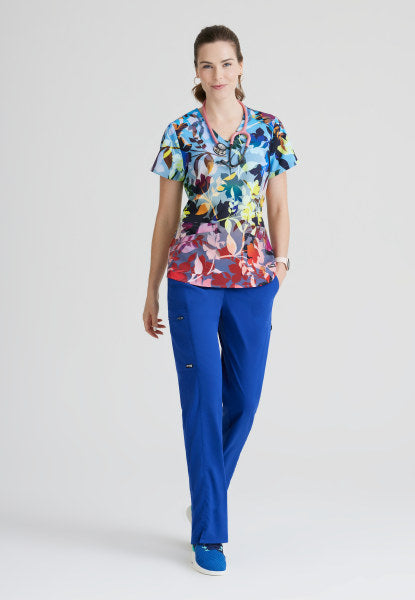 printed scrub top