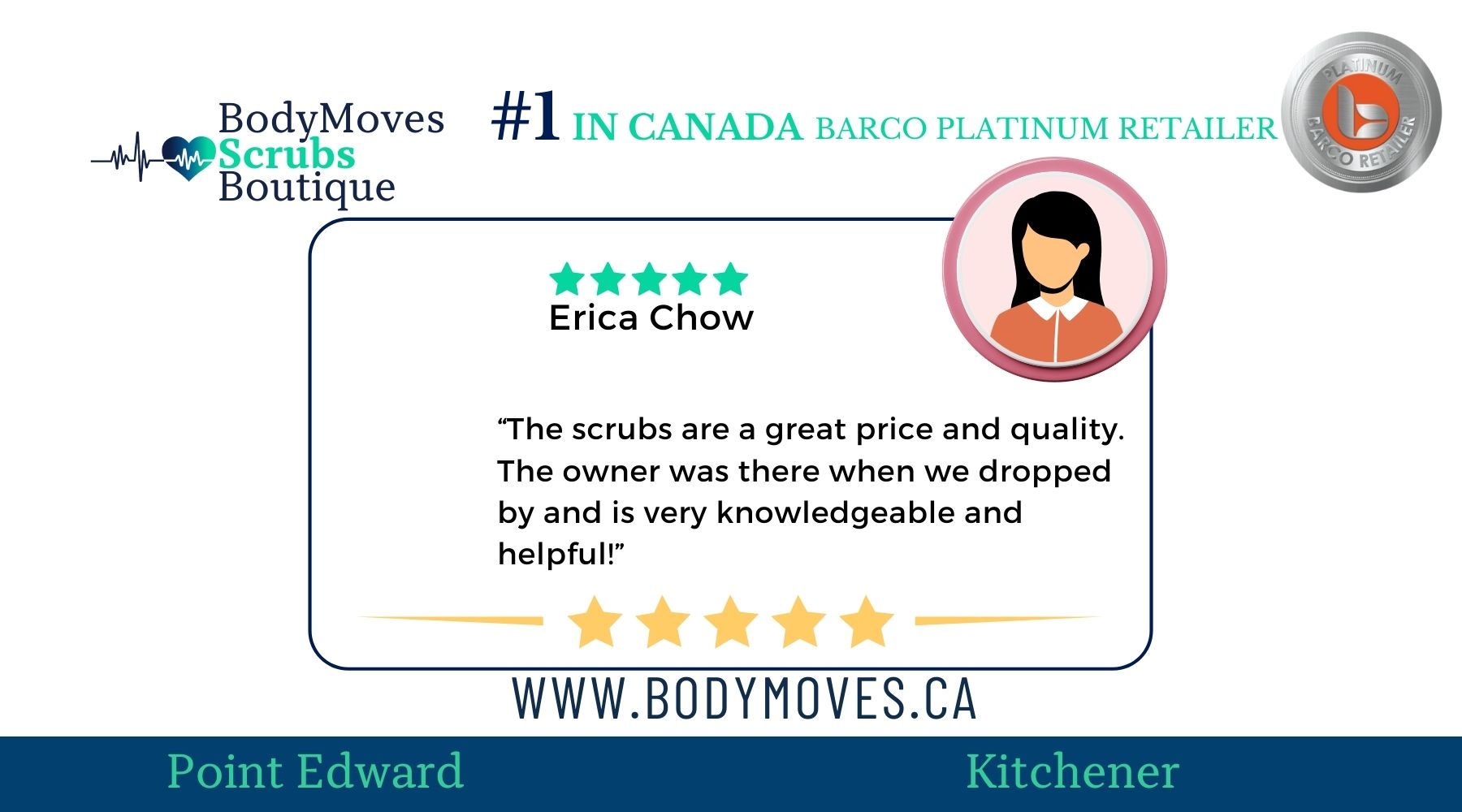BodyMoves Scrubs Boutique is Canada’s #1 Barco Platinum Retailer