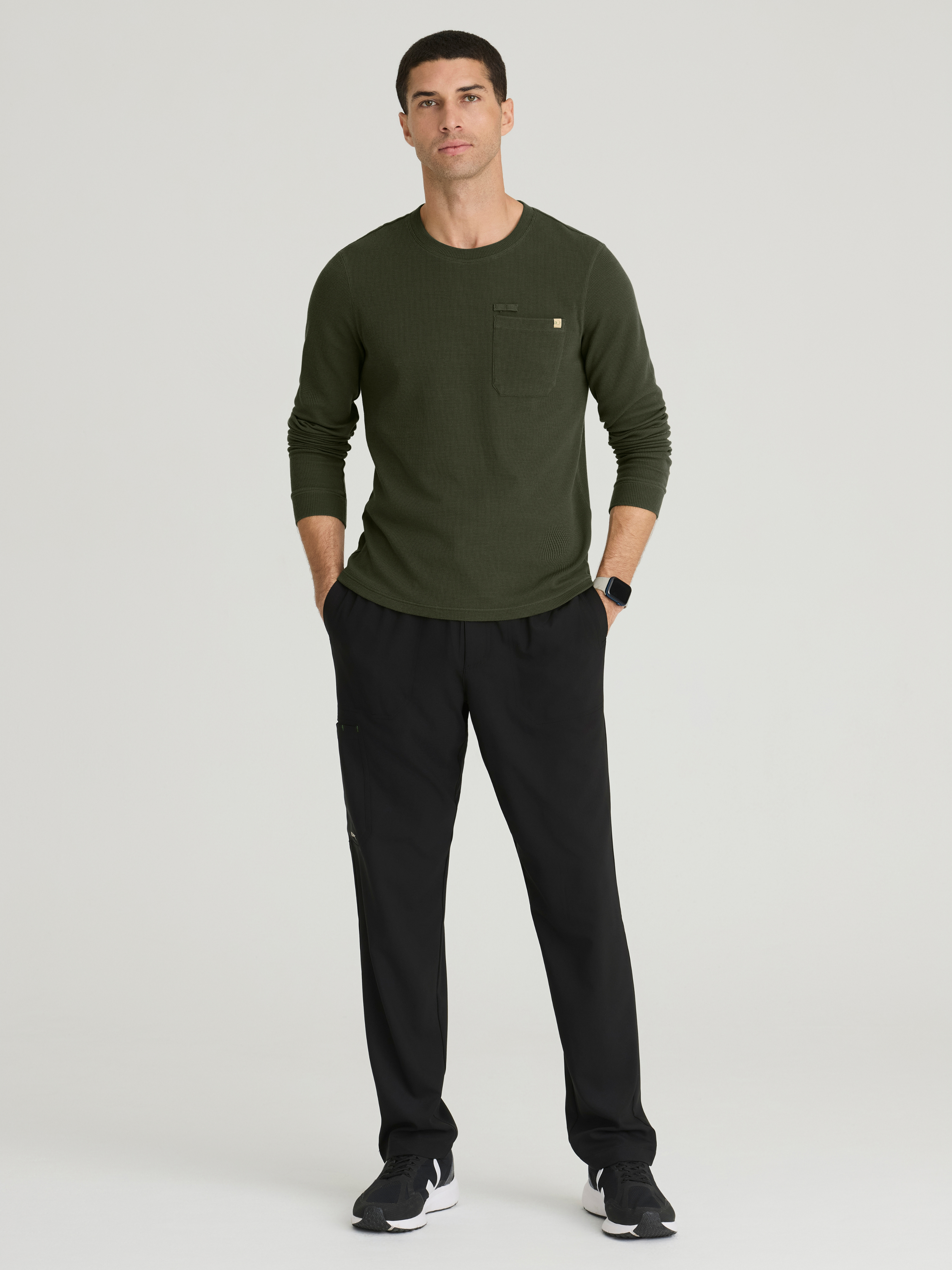 Nomad Men's Single Patch Pocket Long Sleeve Top Grey's Anatomy™ by BARCO® Evolve
