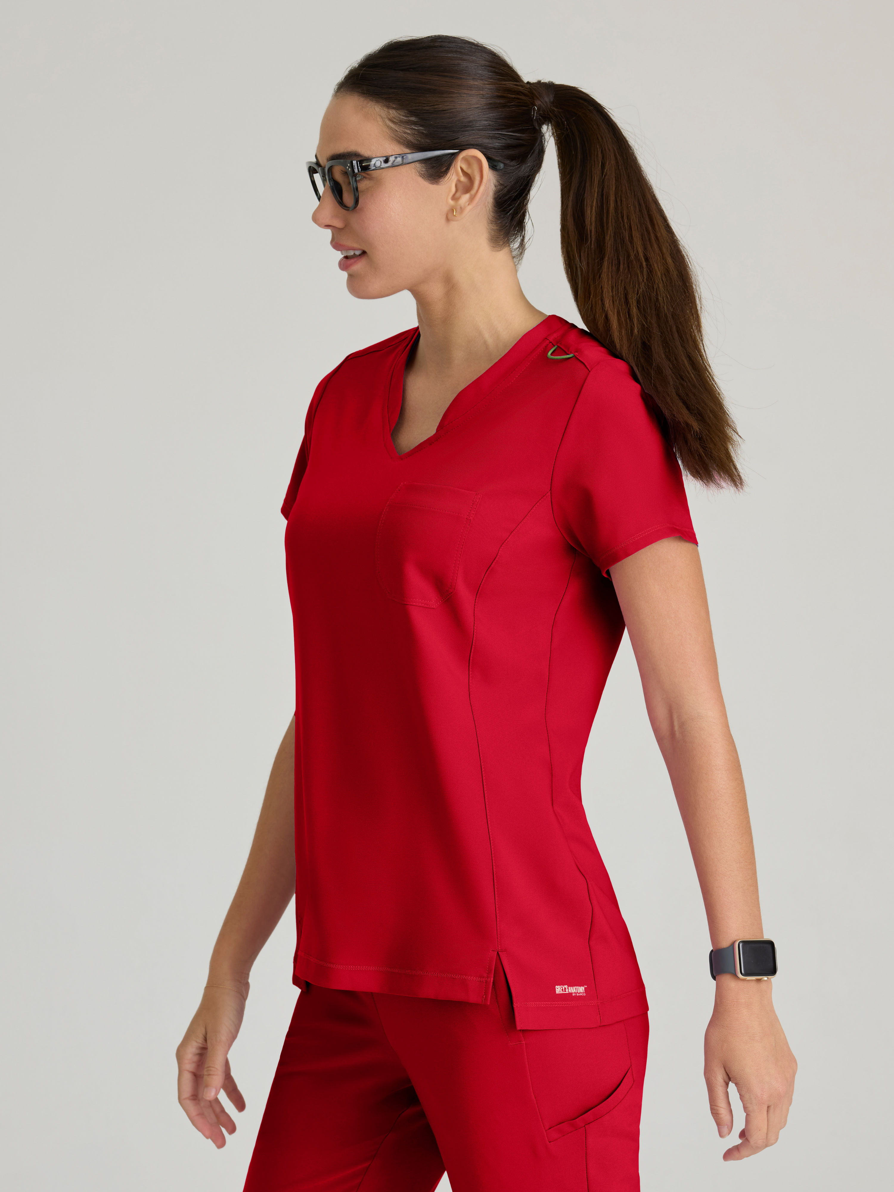 Sway 1-Pocket Banded V-Neck Ciclo® Scrub Top Grey's Anatomy™ by BARCO® Evolve