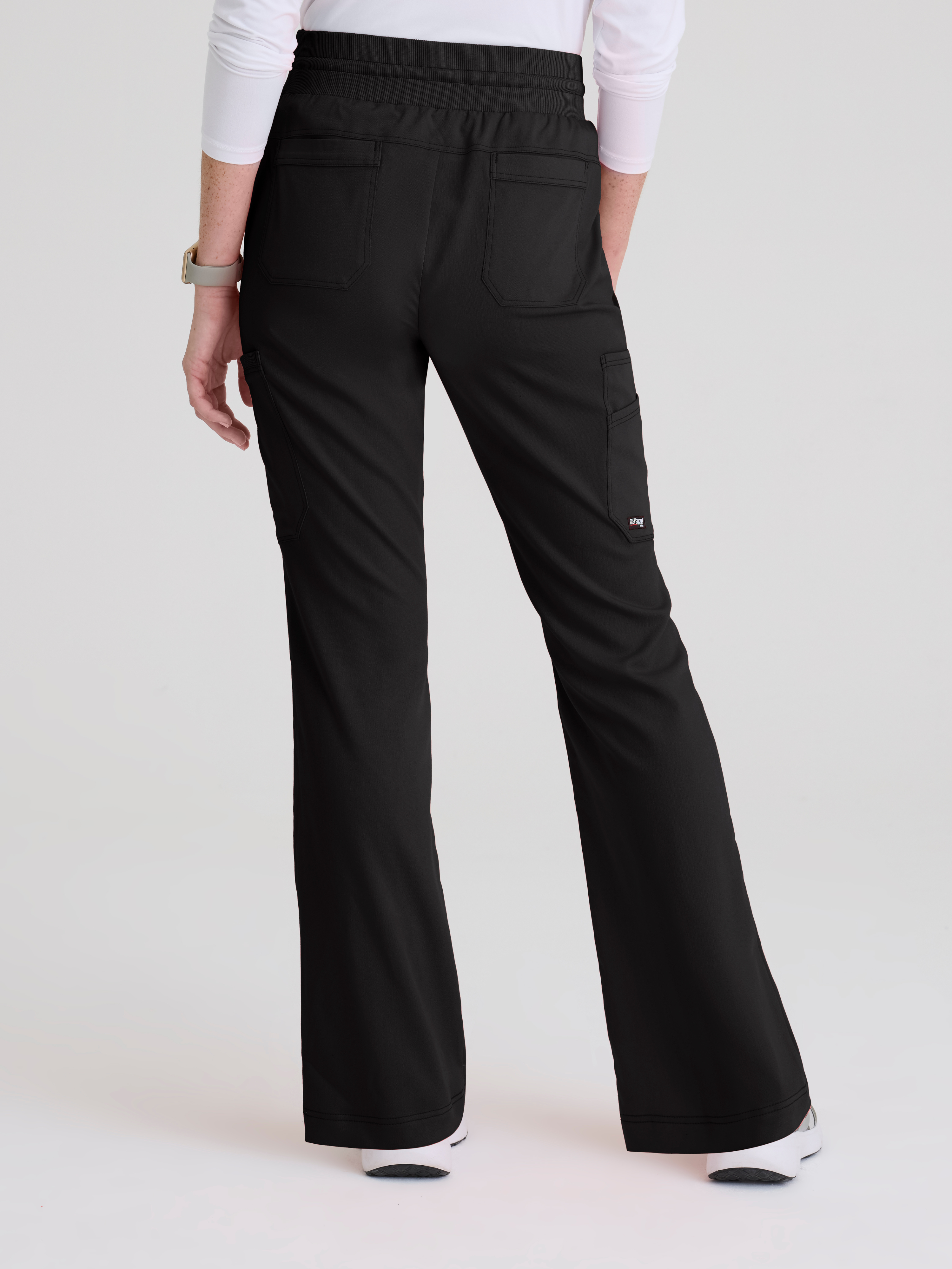 Kristi 7-Pocket Knit Waistband Fit & Flare Pant Grey's Anatomy™ by BARCO® Spandex Stretch