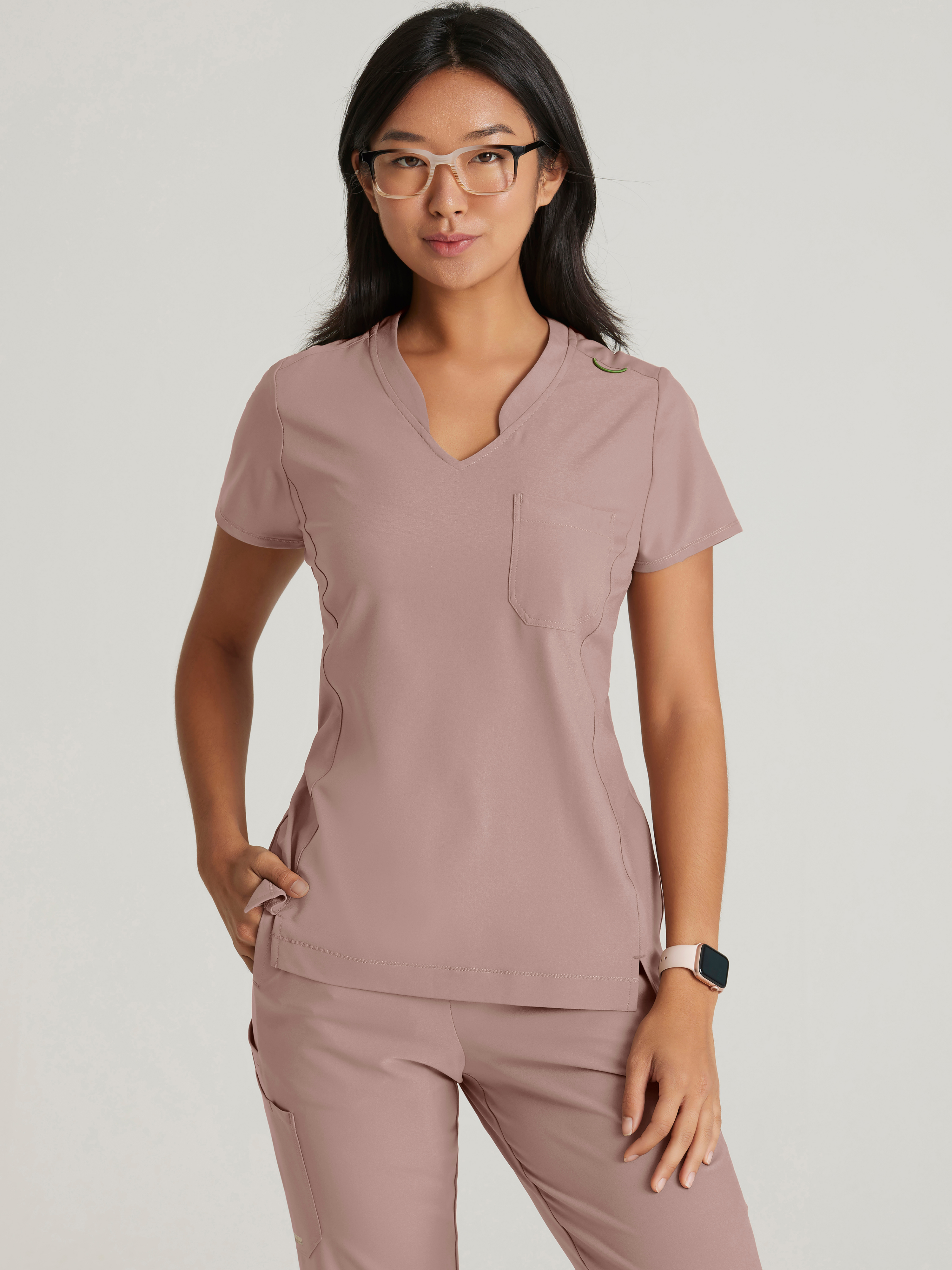 Sway 1-Pocket Banded V-Neck Ciclo® Scrub Top Grey's Anatomy™ by BARCO® Evolve
