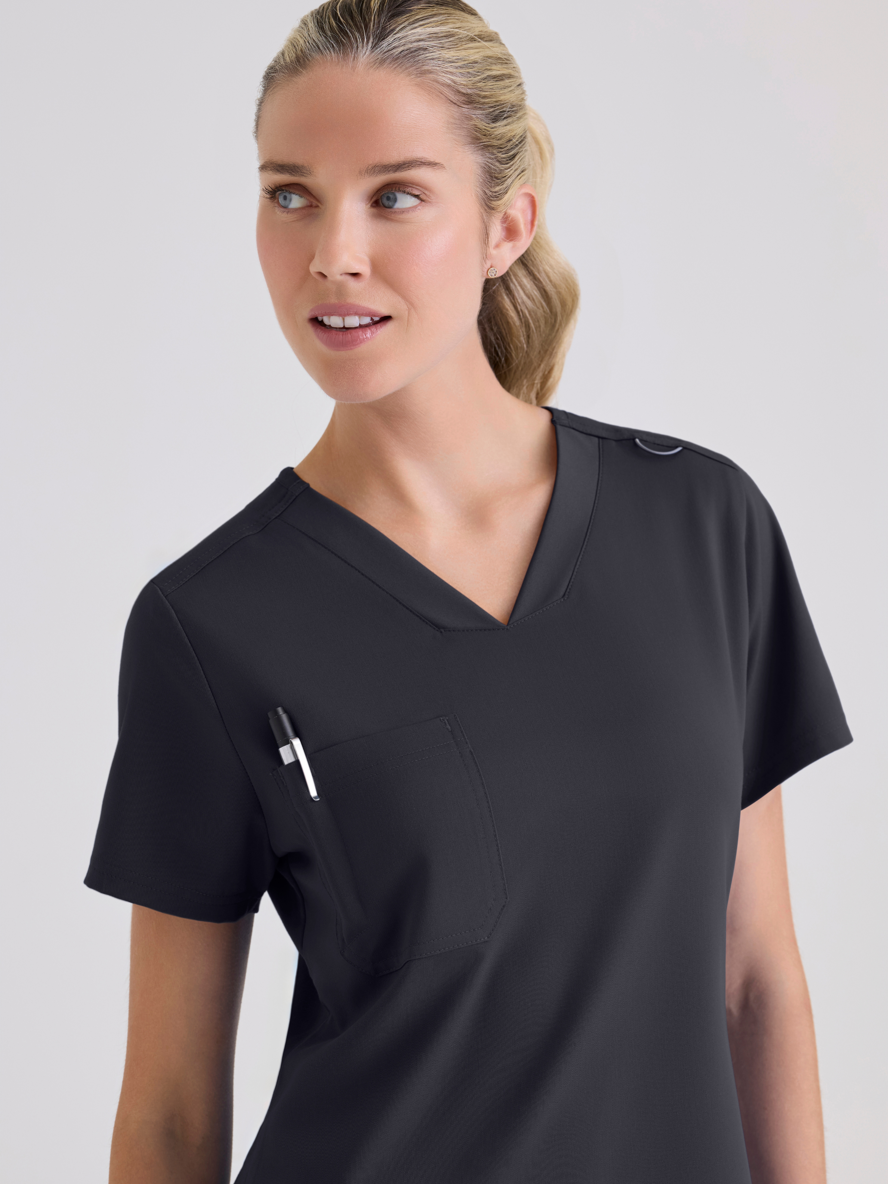 Bree 1-Pocket Tuck-In Scrub Top Grey's Anatomy™ by BARCO® Spandex Stretch