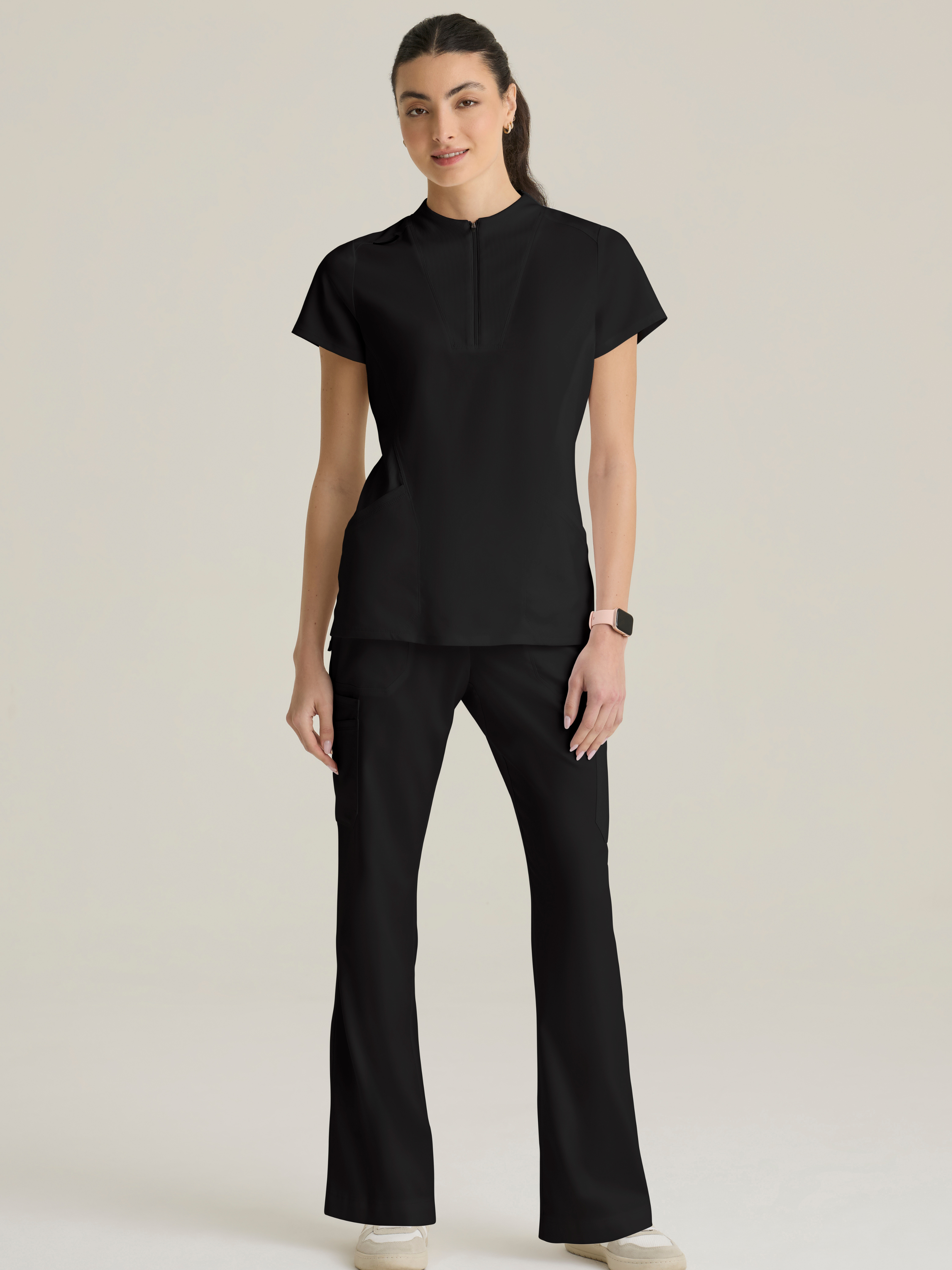 Kristi 7-Pocket Knit Waistband Fit & Flare Pant Grey's Anatomy™ by BARCO® Spandex Stretch