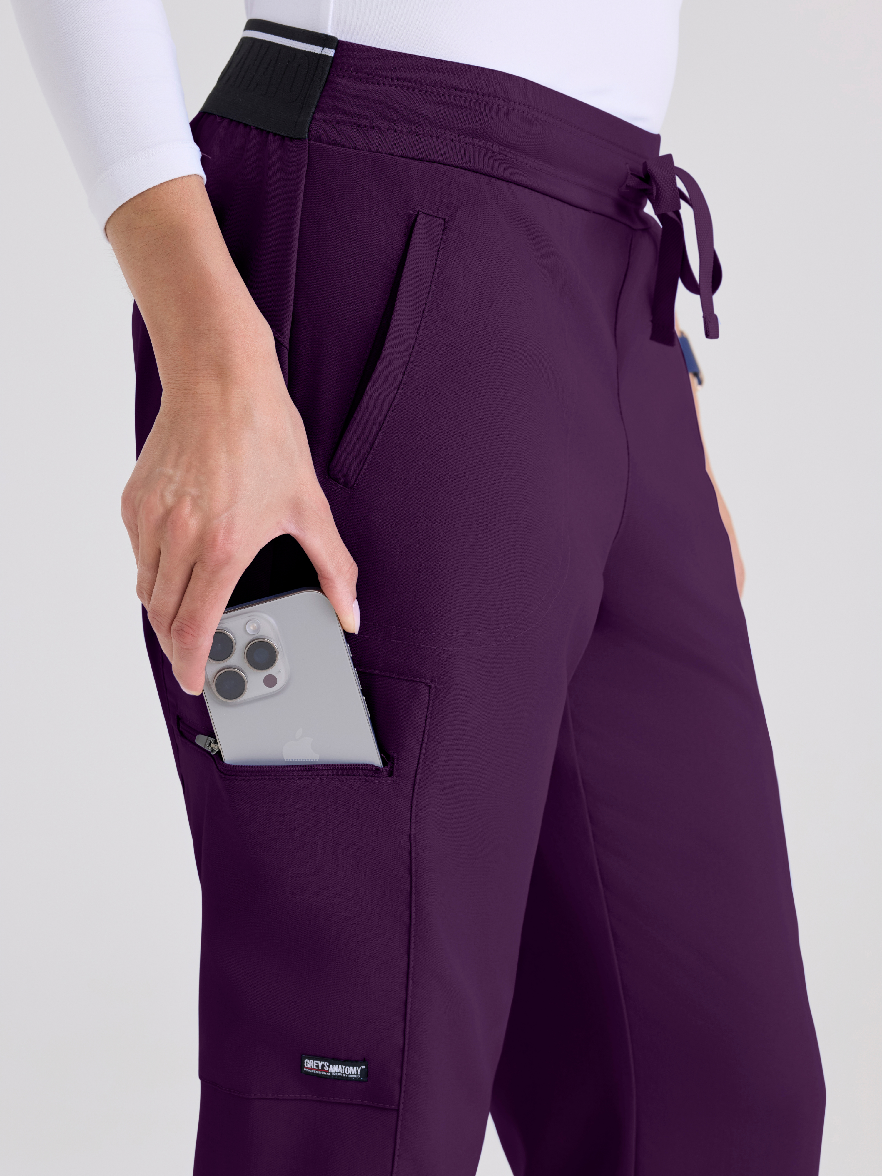 Kim 3-Pocket Mid-Rise Straight Leg Scrub Pant Grey's Anatomy™ by BARCO® Spandex Stretch