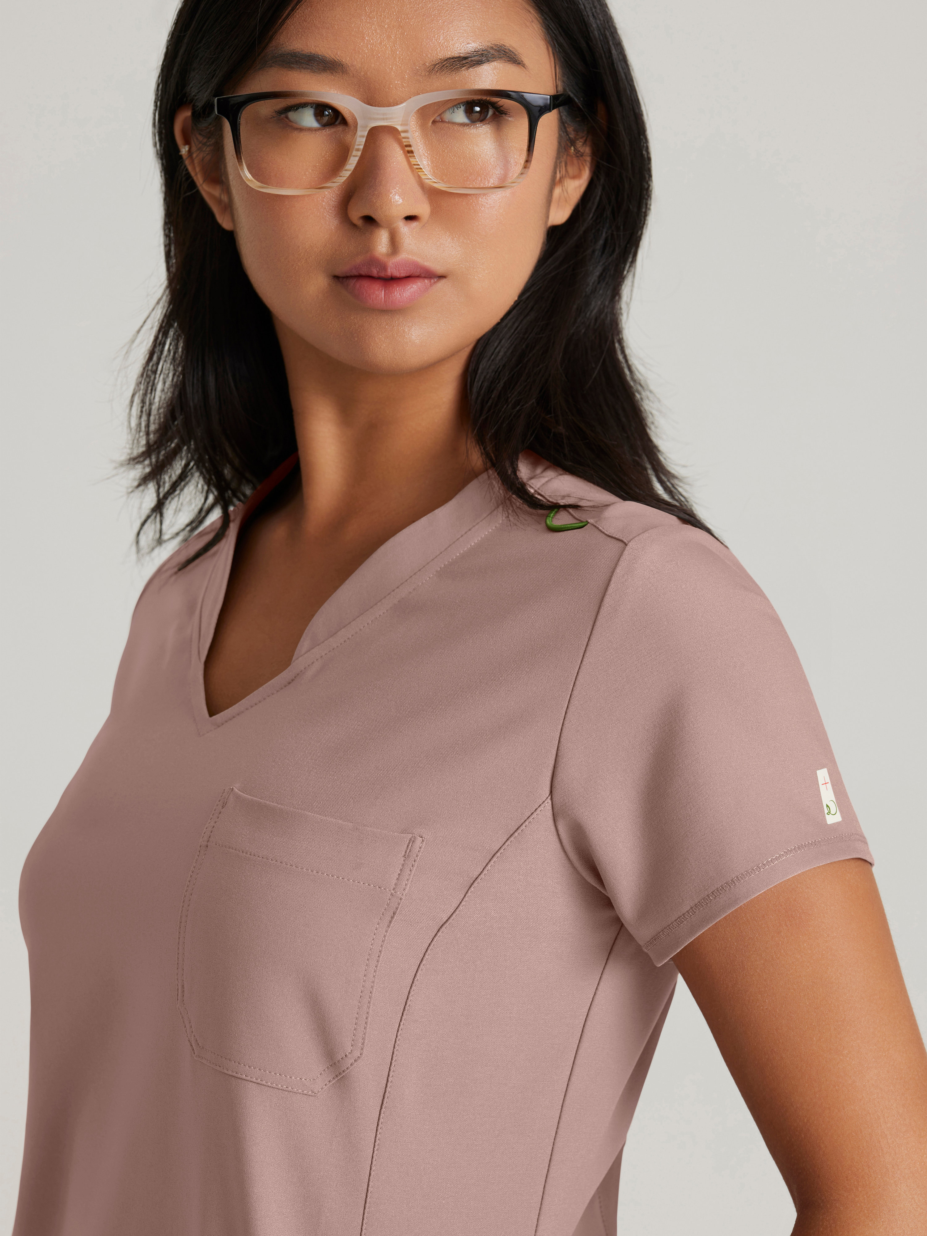 Sway 1-Pocket Banded V-Neck Ciclo® Scrub Top Grey's Anatomy™ by BARCO® Evolve