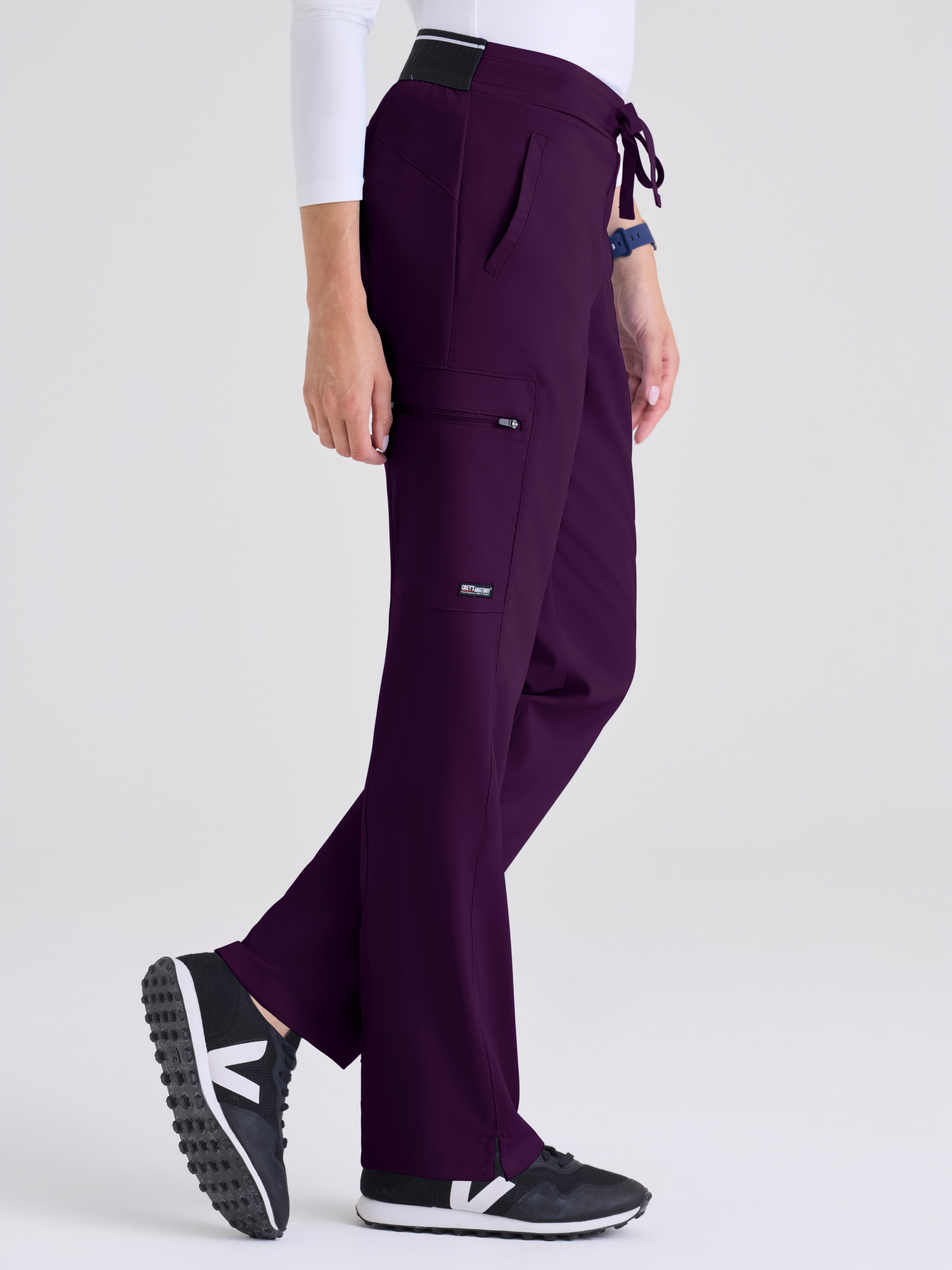 Kim 3-Pocket Mid-Rise Straight Leg Scrub Pant Grey's Anatomy™ by BARCO® Spandex Stretch
