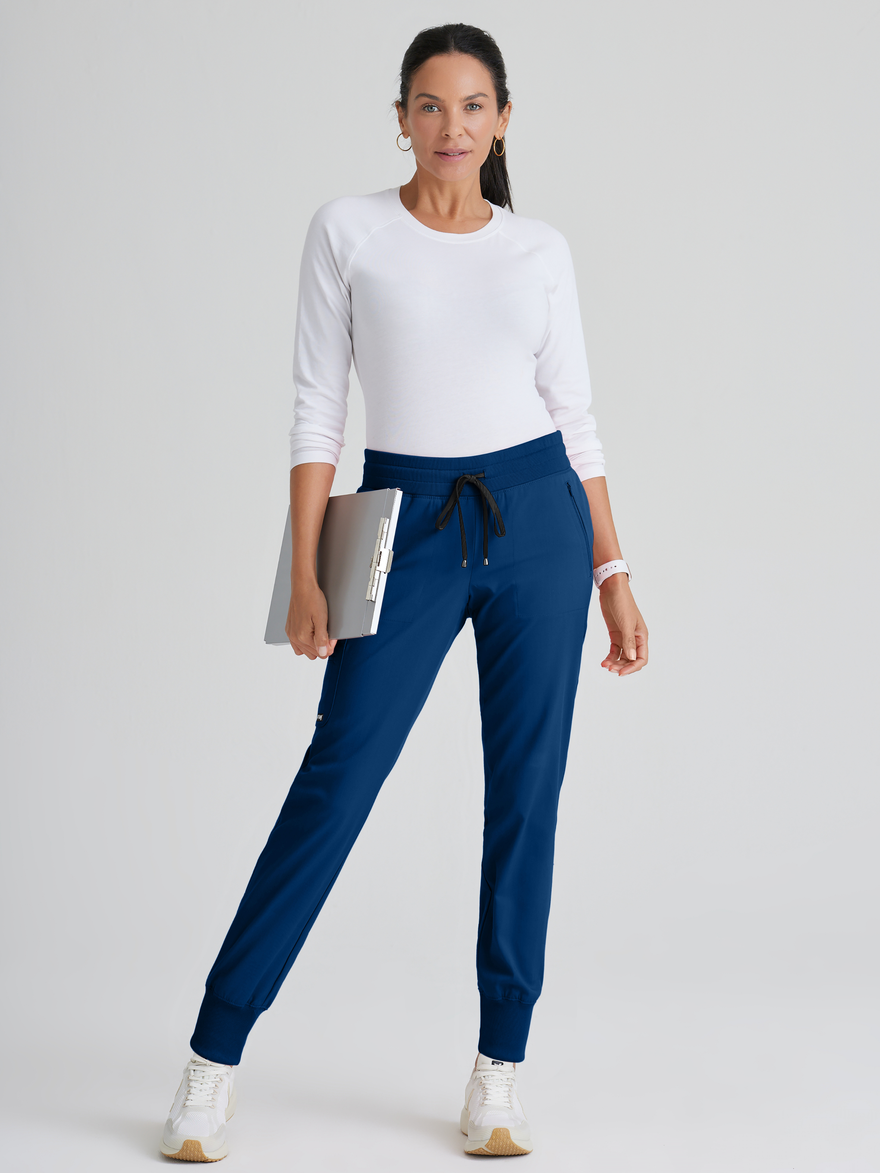 Eden 5-Pocket Mid-Rise Jogger Scrub Pant Grey's Anatomy™ by BARCO® Spandex Stretch