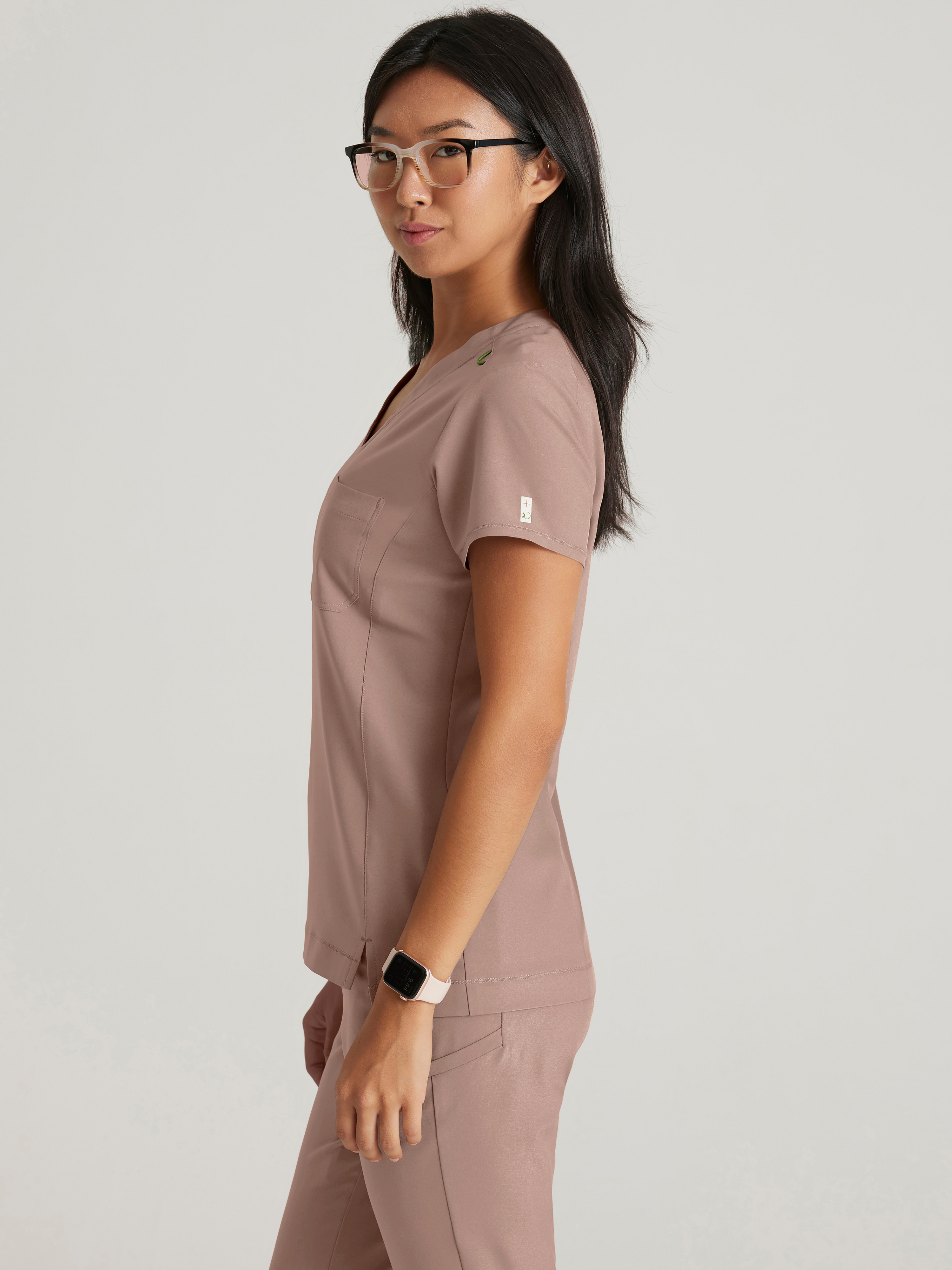 Sway 1-Pocket Banded V-Neck Ciclo® Scrub Top Grey's Anatomy™ by BARCO® Evolve