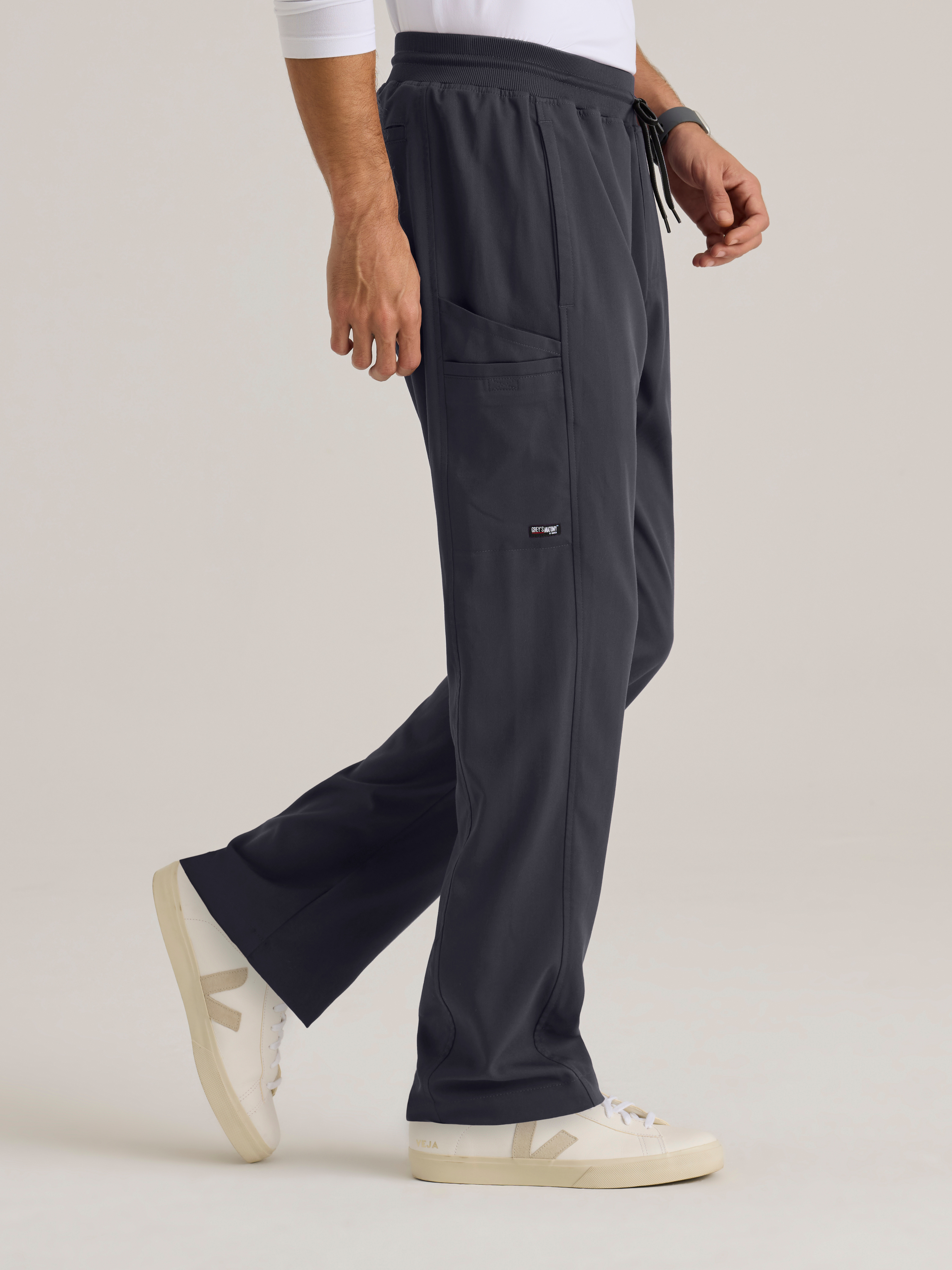 Hudson Straight Leg Drawcord Pant Grey's Anatomy™ by BARCO® Spandex Stretch