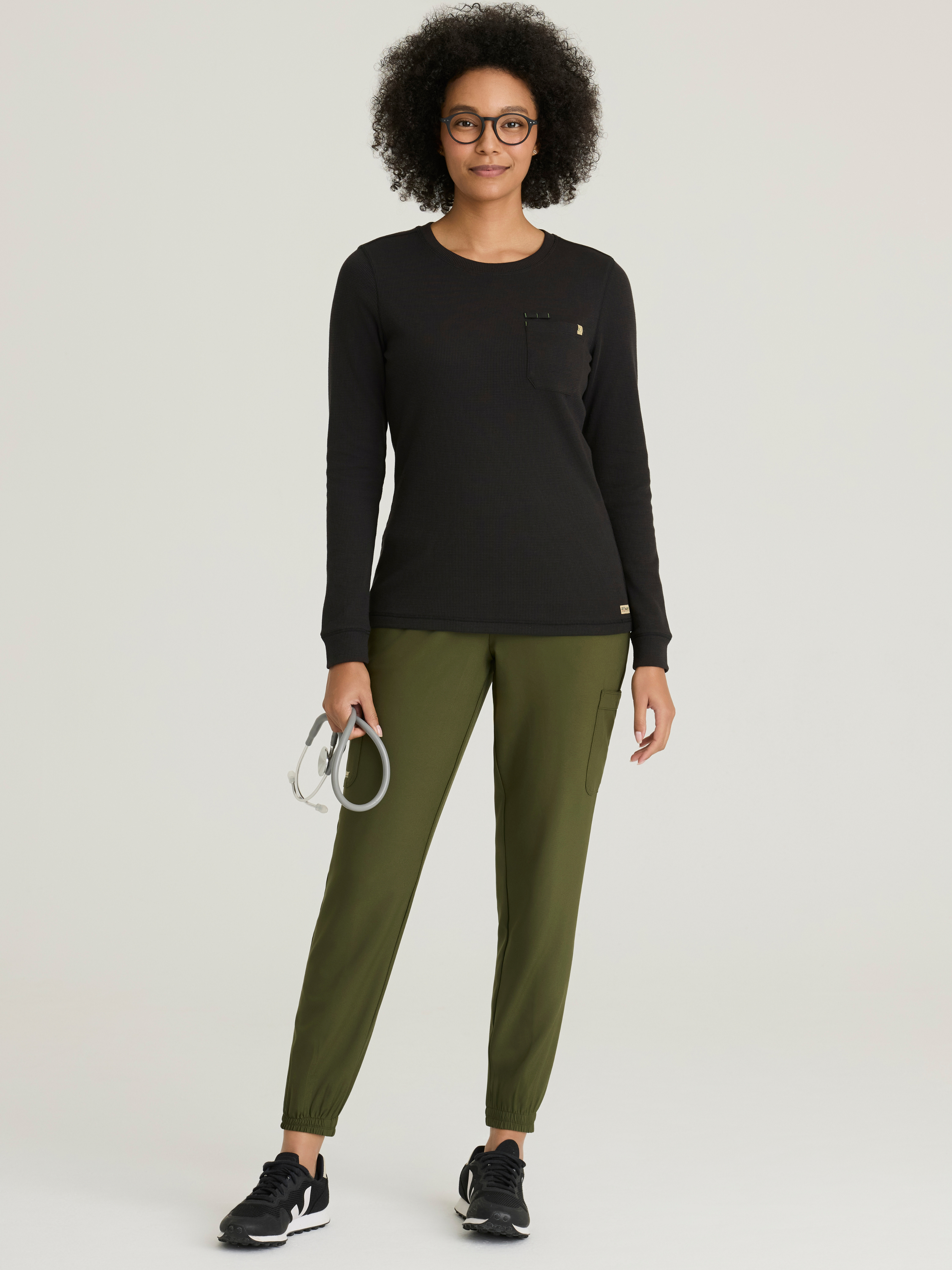 Wanderlust Waffle Knit Top Grey's Anatomy™ by BARCO® Evolve Stretch