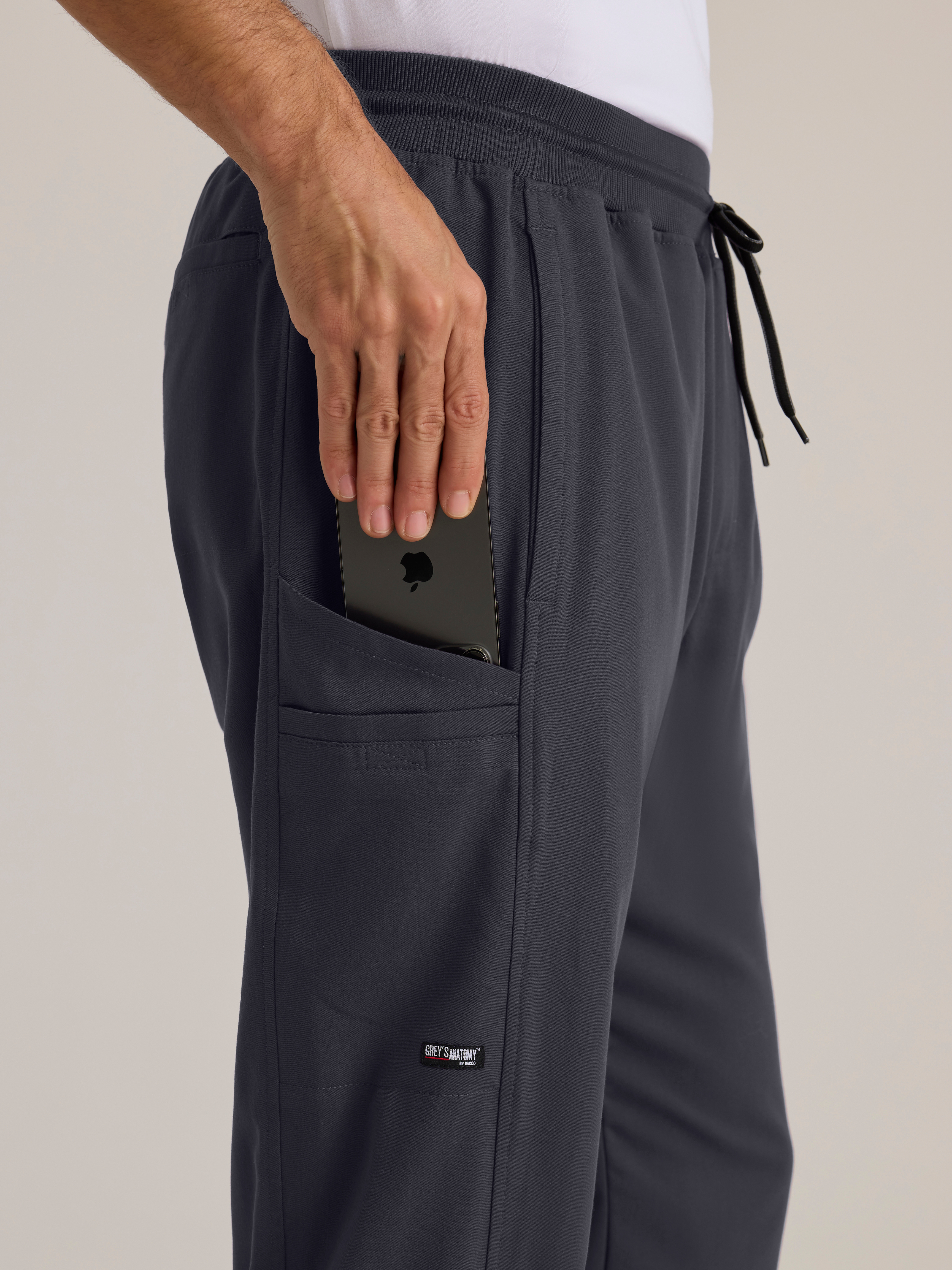 Hudson Straight Leg Drawcord Pant Grey's Anatomy™ by BARCO® Spandex Stretch