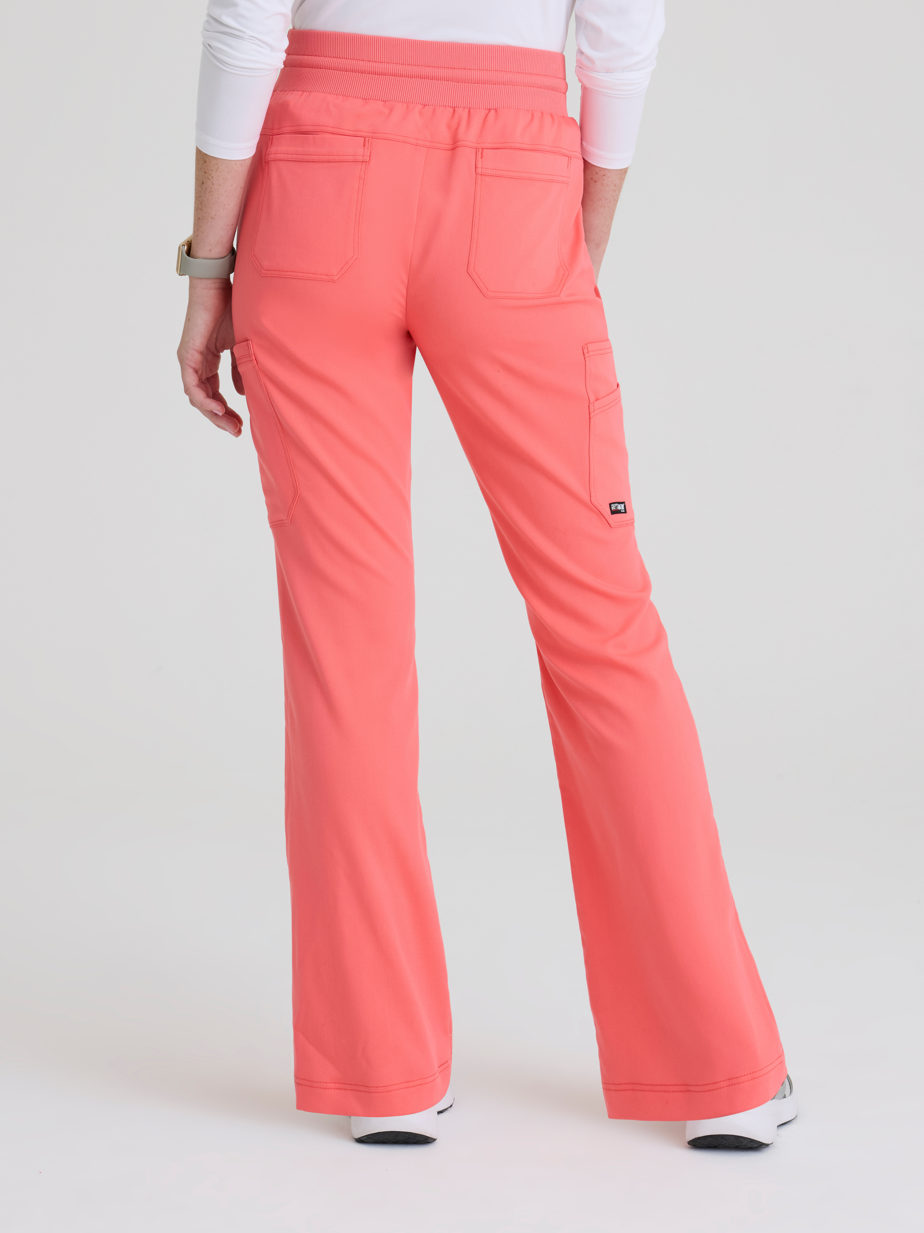 Kristi 7-Pocket Knit Waistband Fit & Flare Pant Grey's Anatomy™ by BARCO® Spandex Stretch