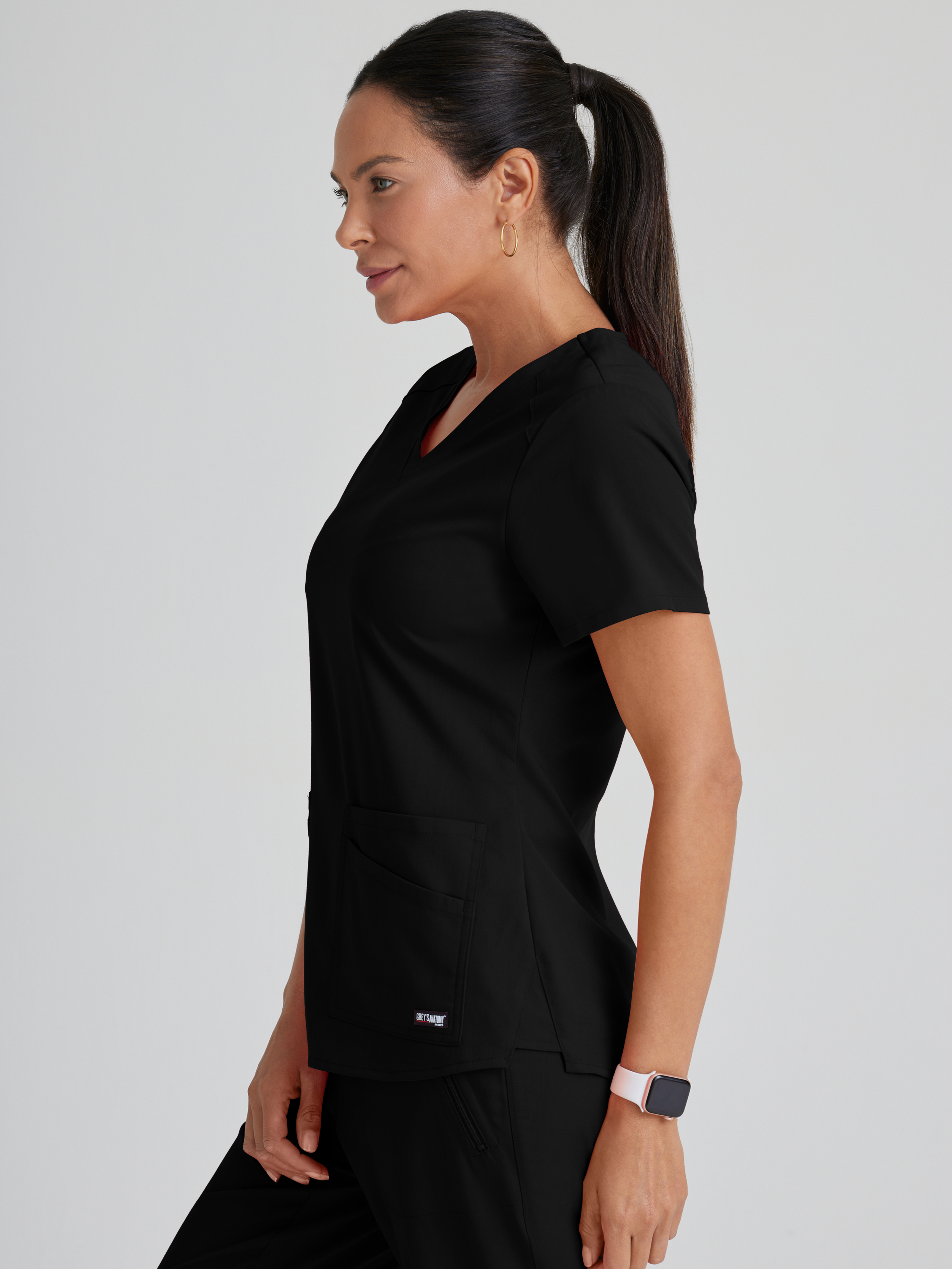 Emma 4-Pocket V-Neck Scrub Top Grey's Anatomy™ by BARCO® Spandex Stretch