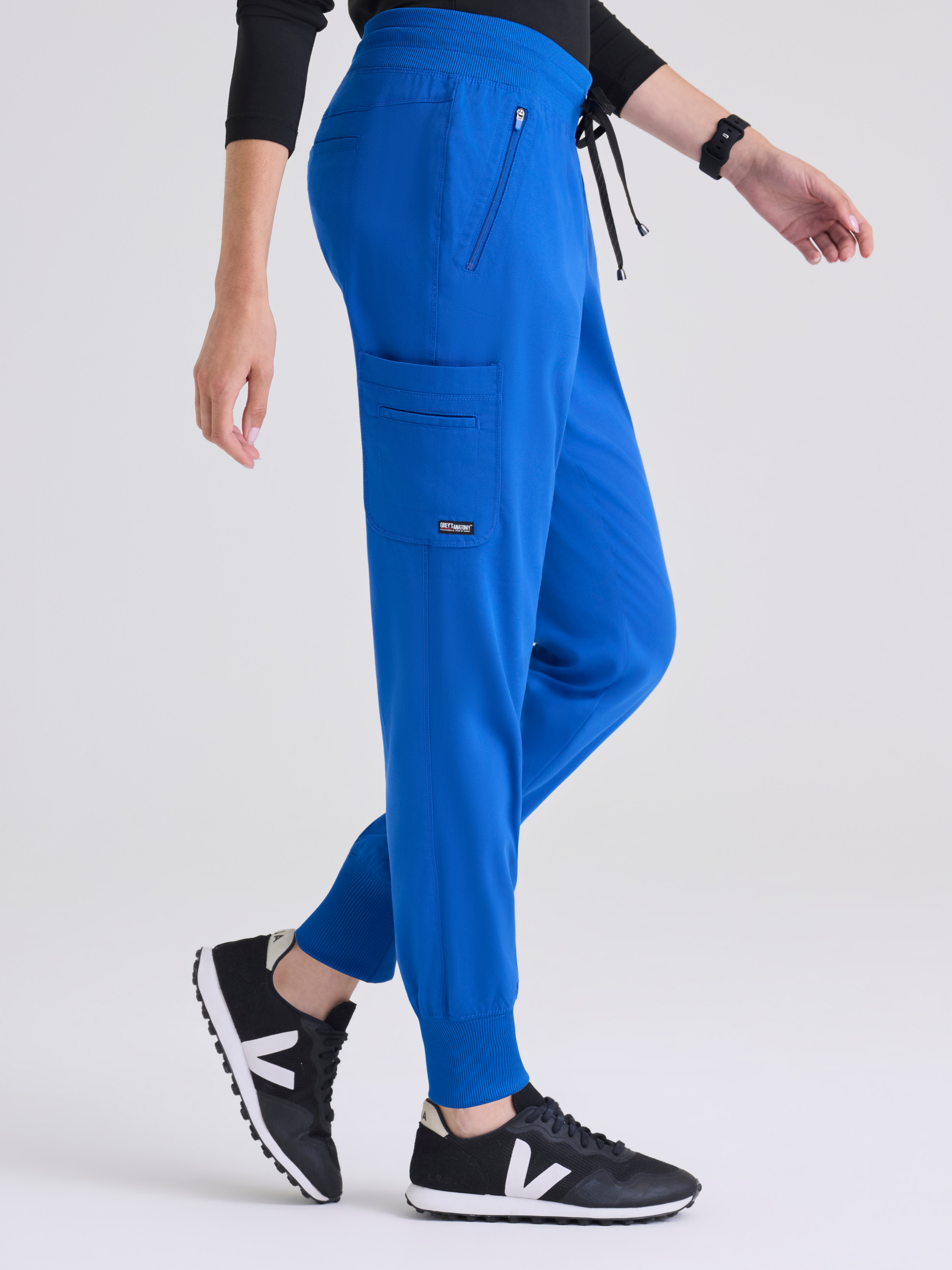 Eden 5-Pocket Mid-Rise Jogger Scrub Pant Grey's Anatomy™ by BARCO® Spandex Stretch