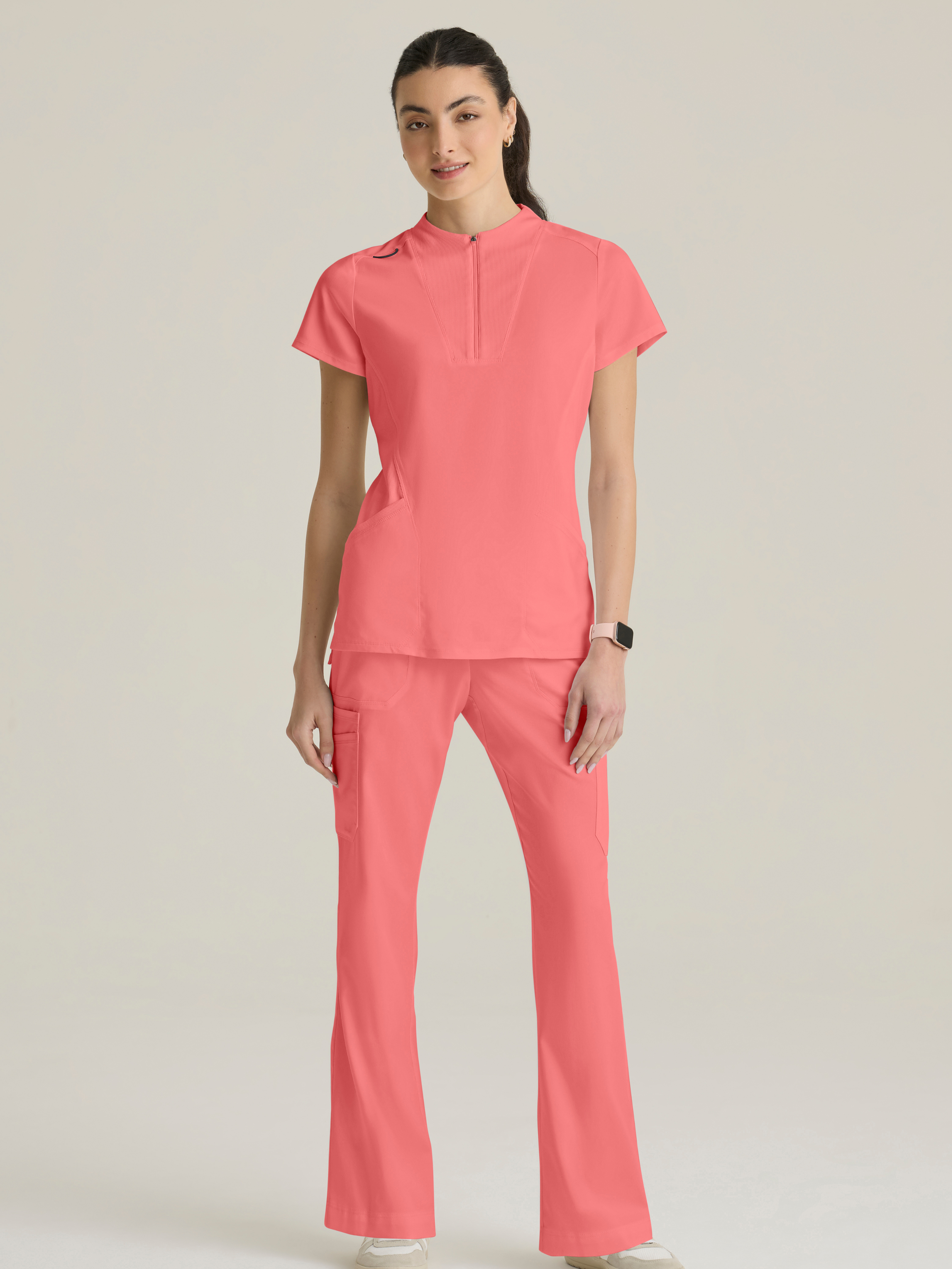 Kristi 7-Pocket Knit Waistband Fit & Flare Pant Grey's Anatomy™ by BARCO® Spandex Stretch