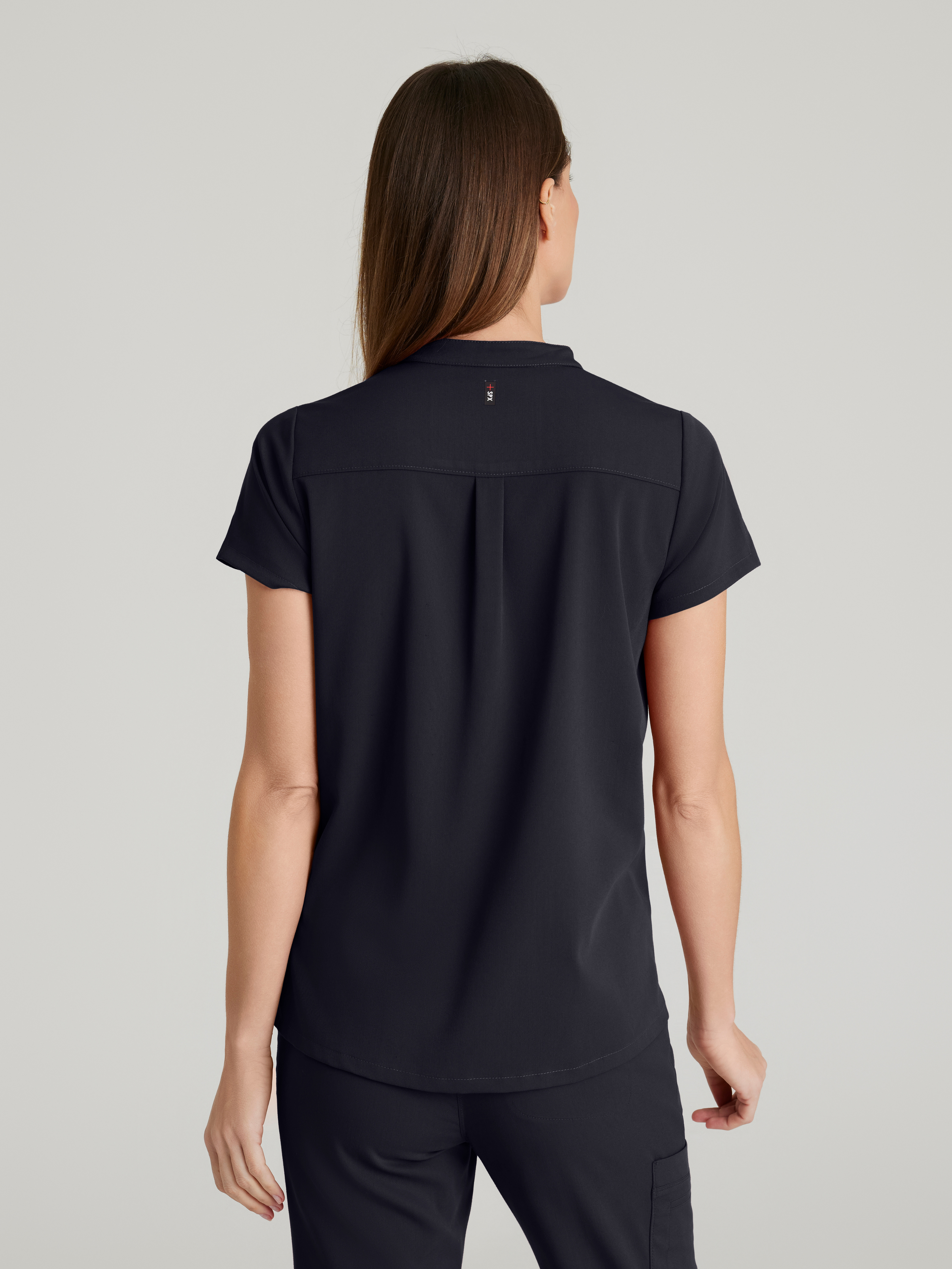 Avery 2-Pocket Banded Collar Top Grey's Anatomy™ by BARCO® Spandex Stretch