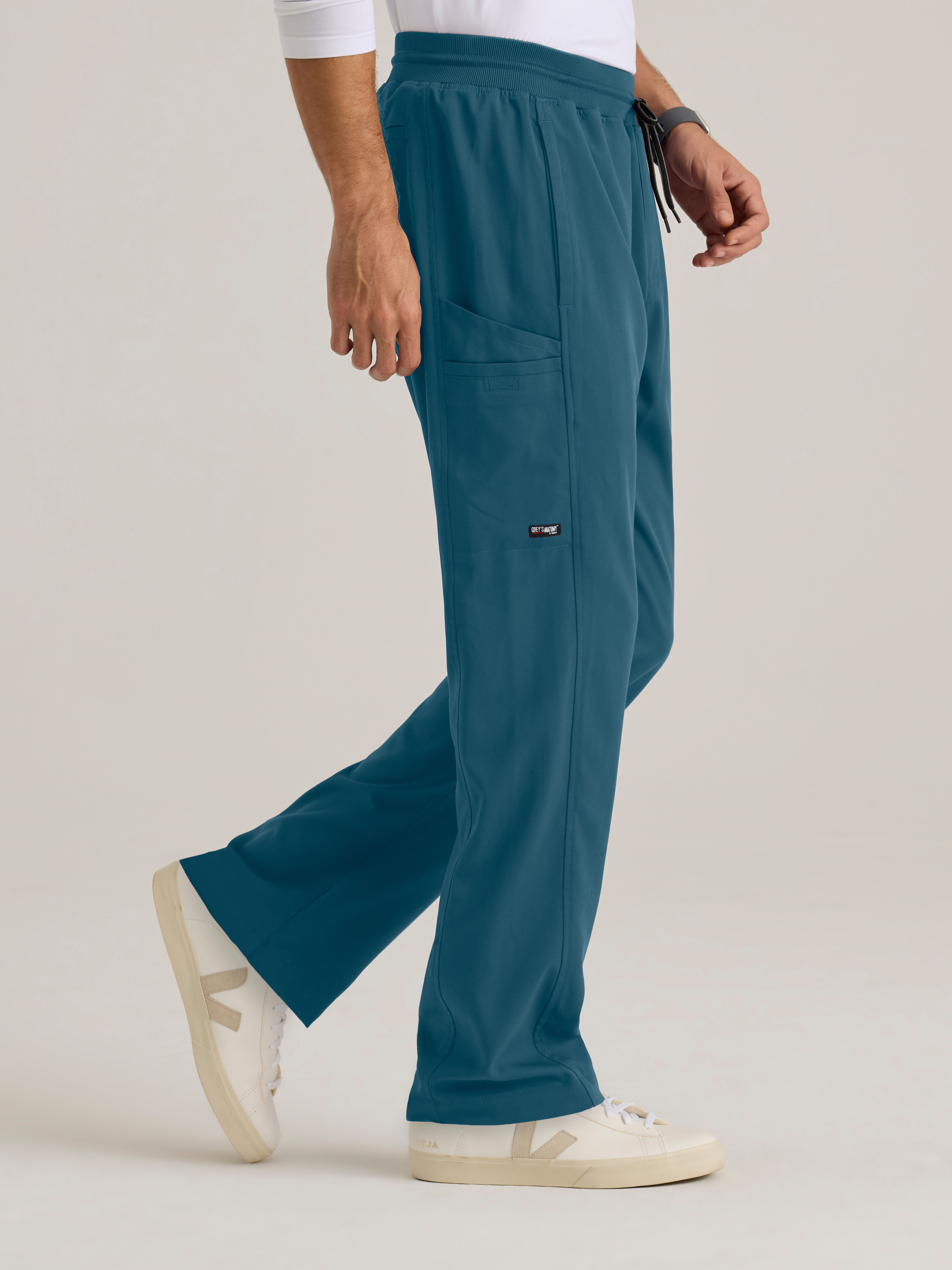 Hudson Straight Leg Drawcord Pant Grey's Anatomy™ by BARCO® Spandex Stretch