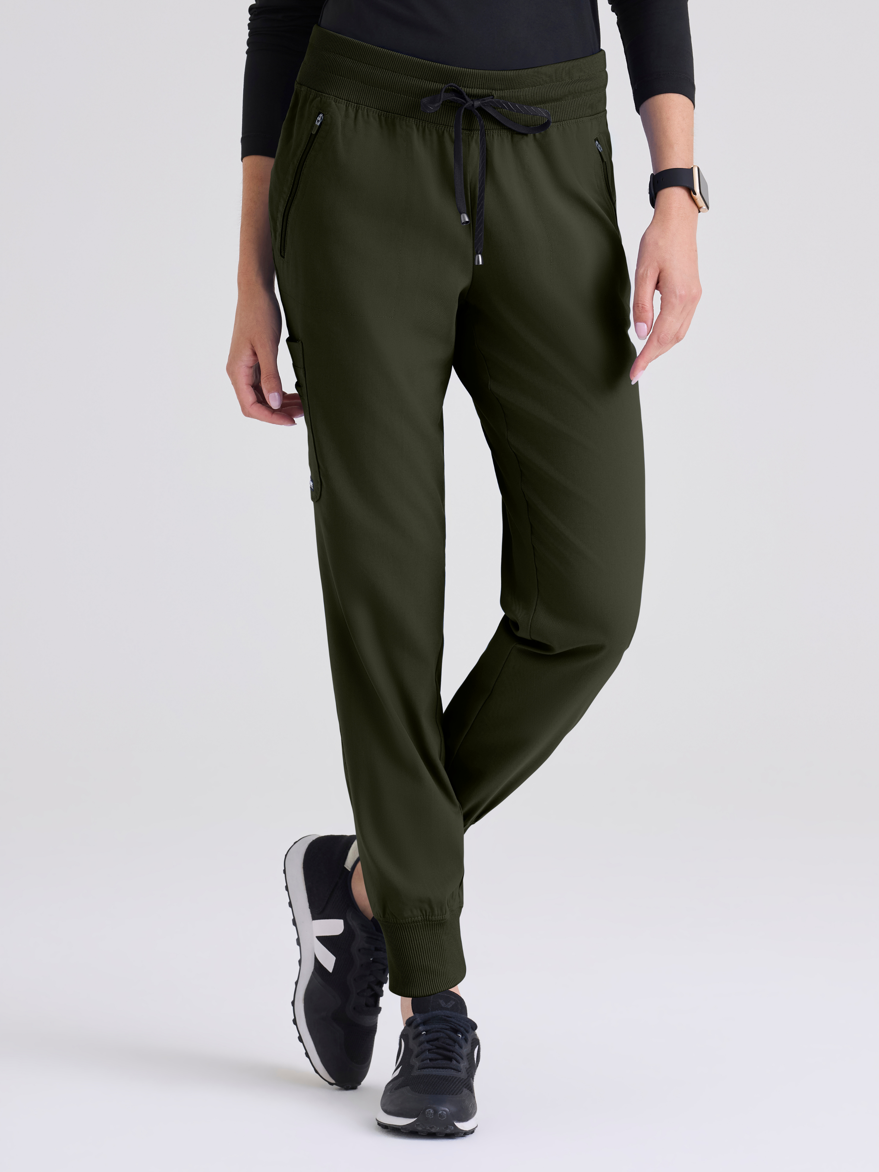 Eden 5-Pocket Mid-Rise Jogger Scrub Pant Grey's Anatomy™ by BARCO® Spandex Stretch