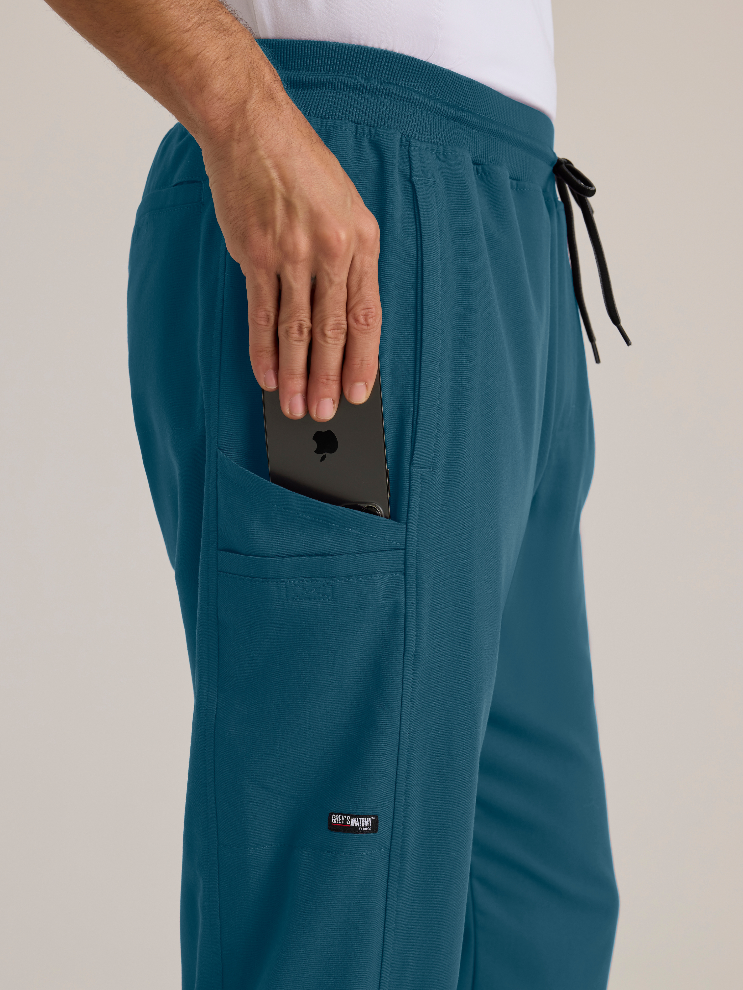 Hudson Straight Leg Drawcord Pant Grey's Anatomy™ by BARCO® Spandex Stretch