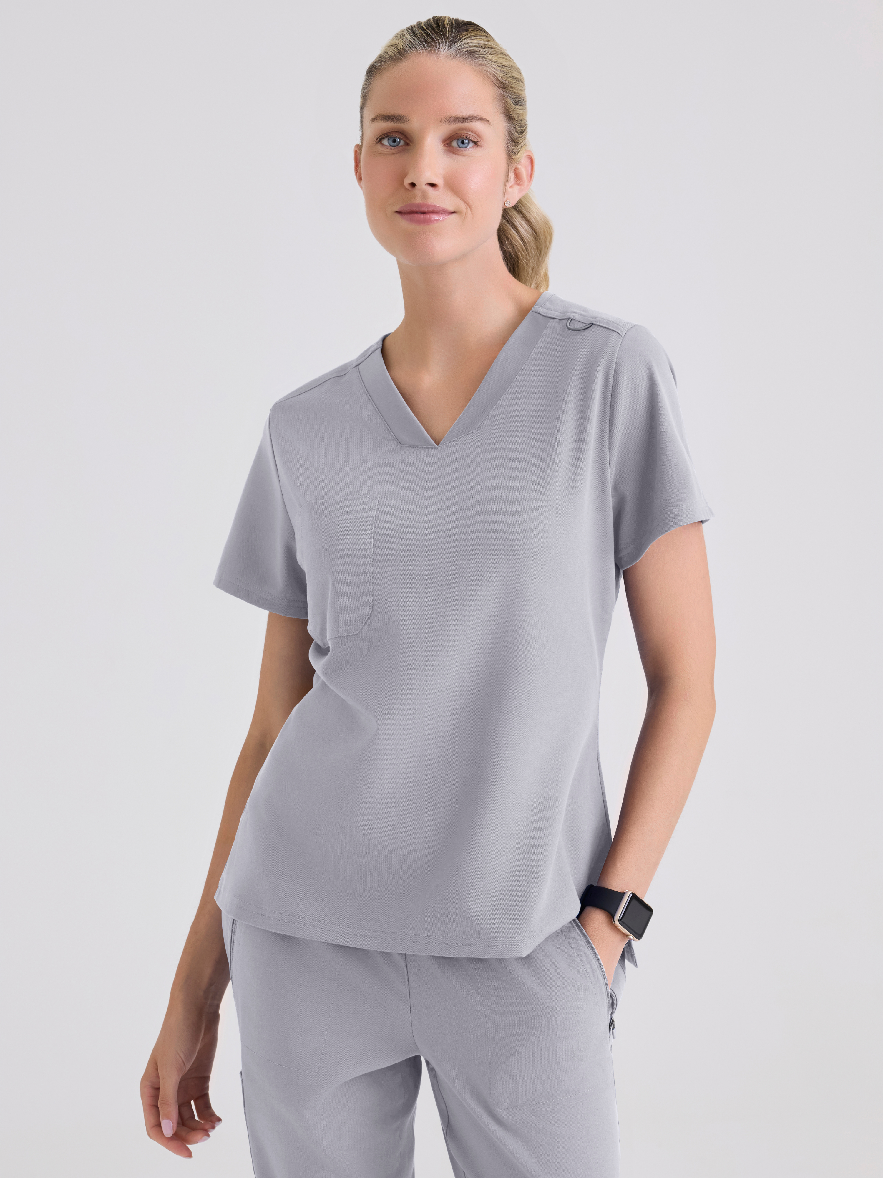 Bree 1-Pocket Tuck-In Scrub Top Grey's Anatomy™ by BARCO® Spandex Stretch