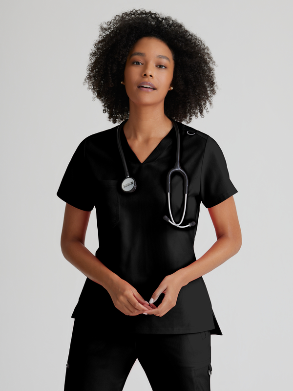 Bree 1-Pocket Tuck-In Scrub Top Grey's Anatomy™ by BARCO® Spandex Stretch