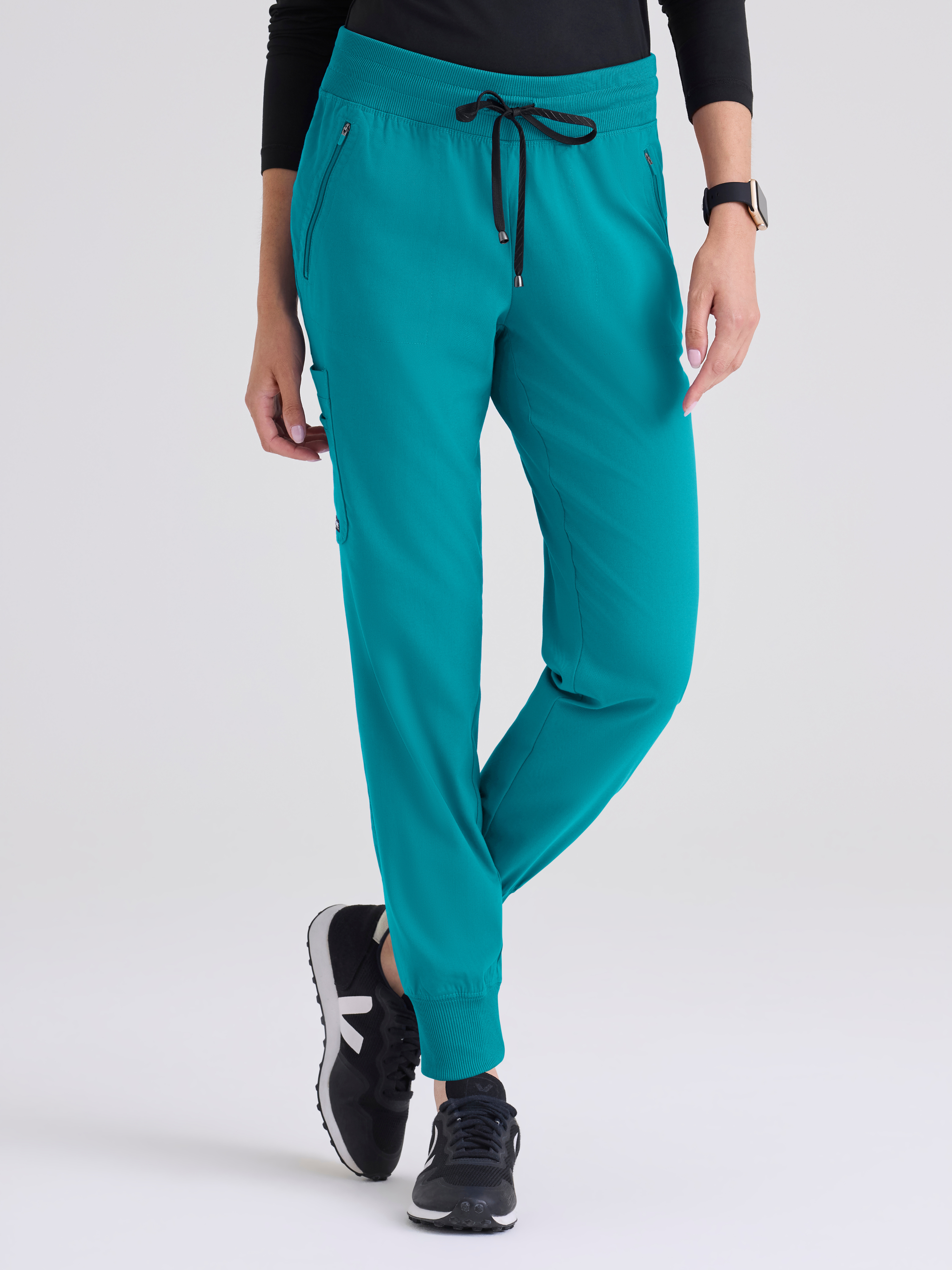 Eden 5-Pocket Mid-Rise Jogger Scrub Pant Grey's Anatomy™ by BARCO® Spandex Stretch