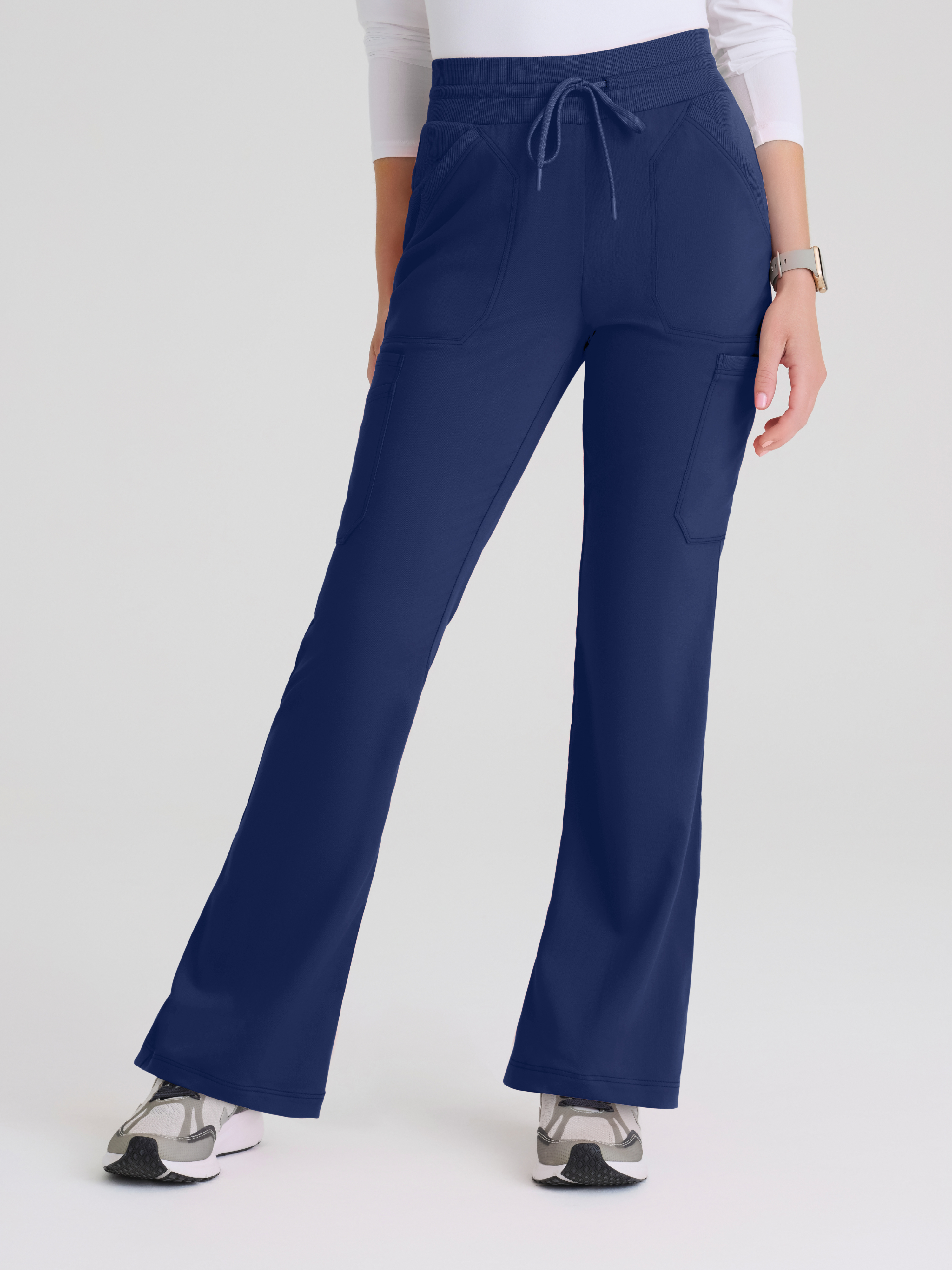 Kristi 7-Pocket Knit Waistband Fit & Flare Pant Grey's Anatomy™ by BARCO® Spandex Stretch