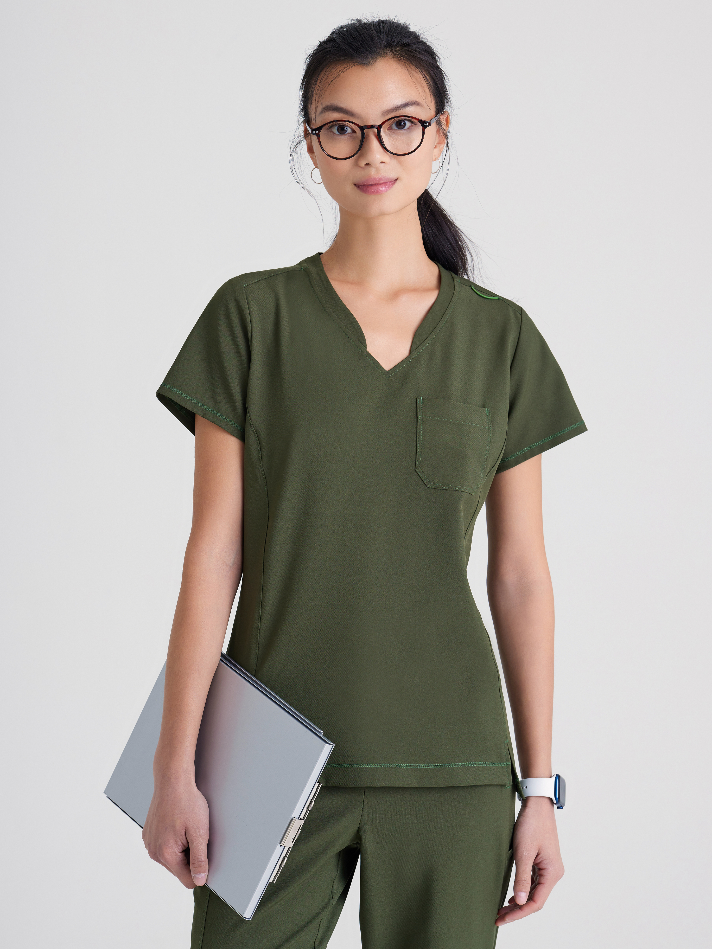 Sway 1-Pocket Banded V-Neck Ciclo® Scrub Top Grey's Anatomy™ by BARCO® Evolve