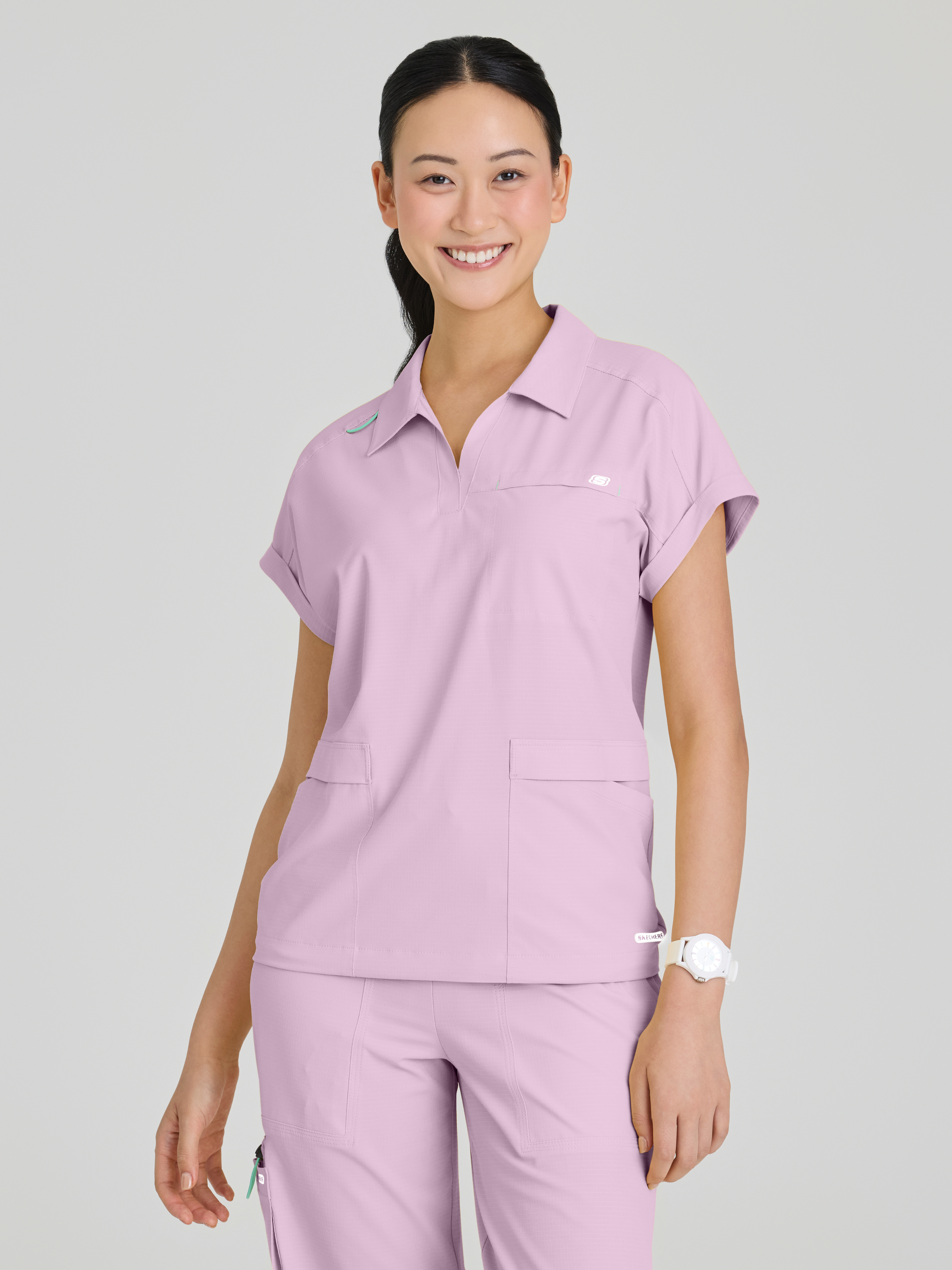 Charlie 3-Pocket Shirt Collar Dolman Sleeve Top Skechers™ by BARCO® Ripstop