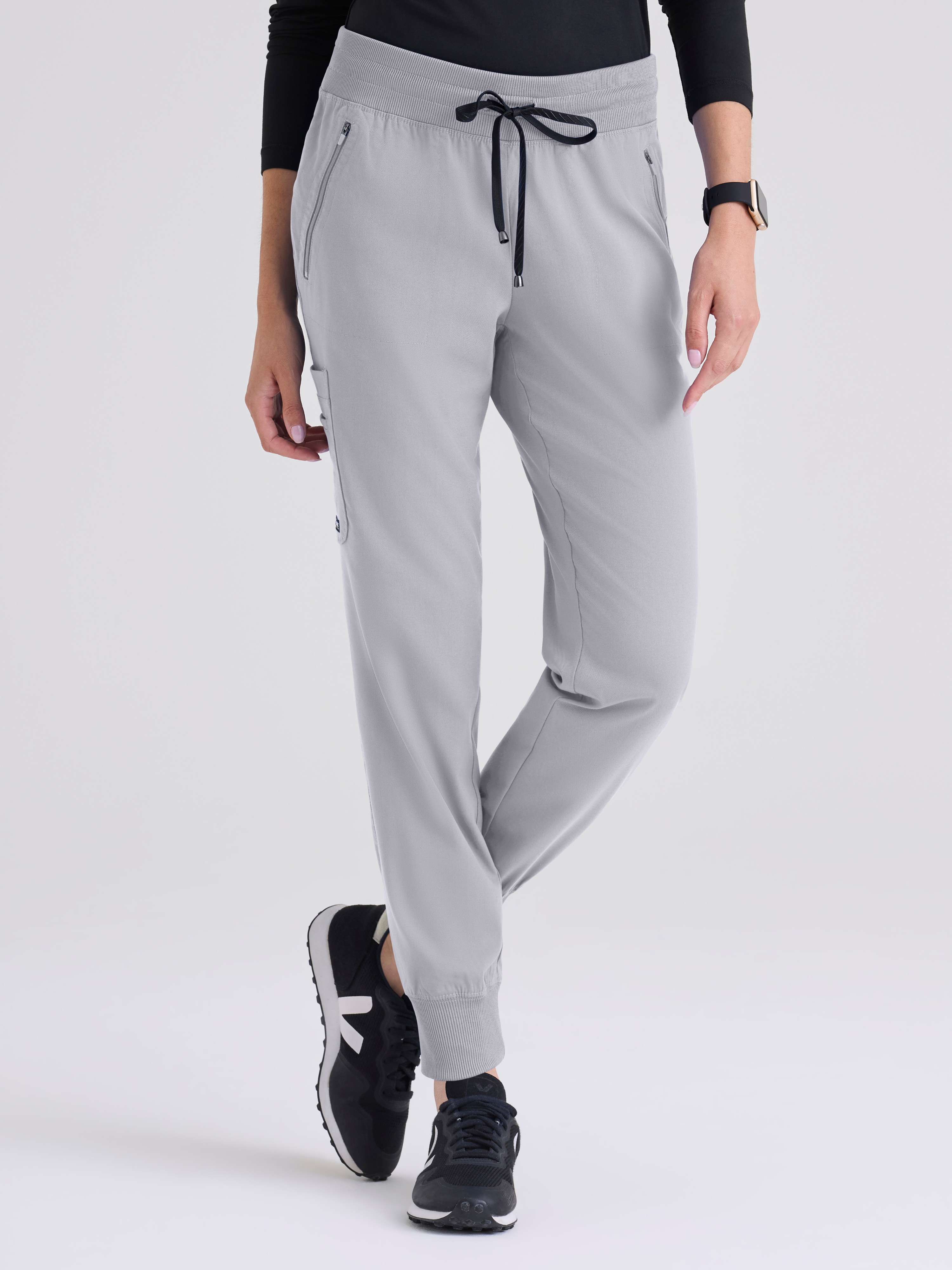Eden 5-Pocket Mid-Rise Jogger Scrub Pant Grey's Anatomy™ by BARCO® Spandex Stretch