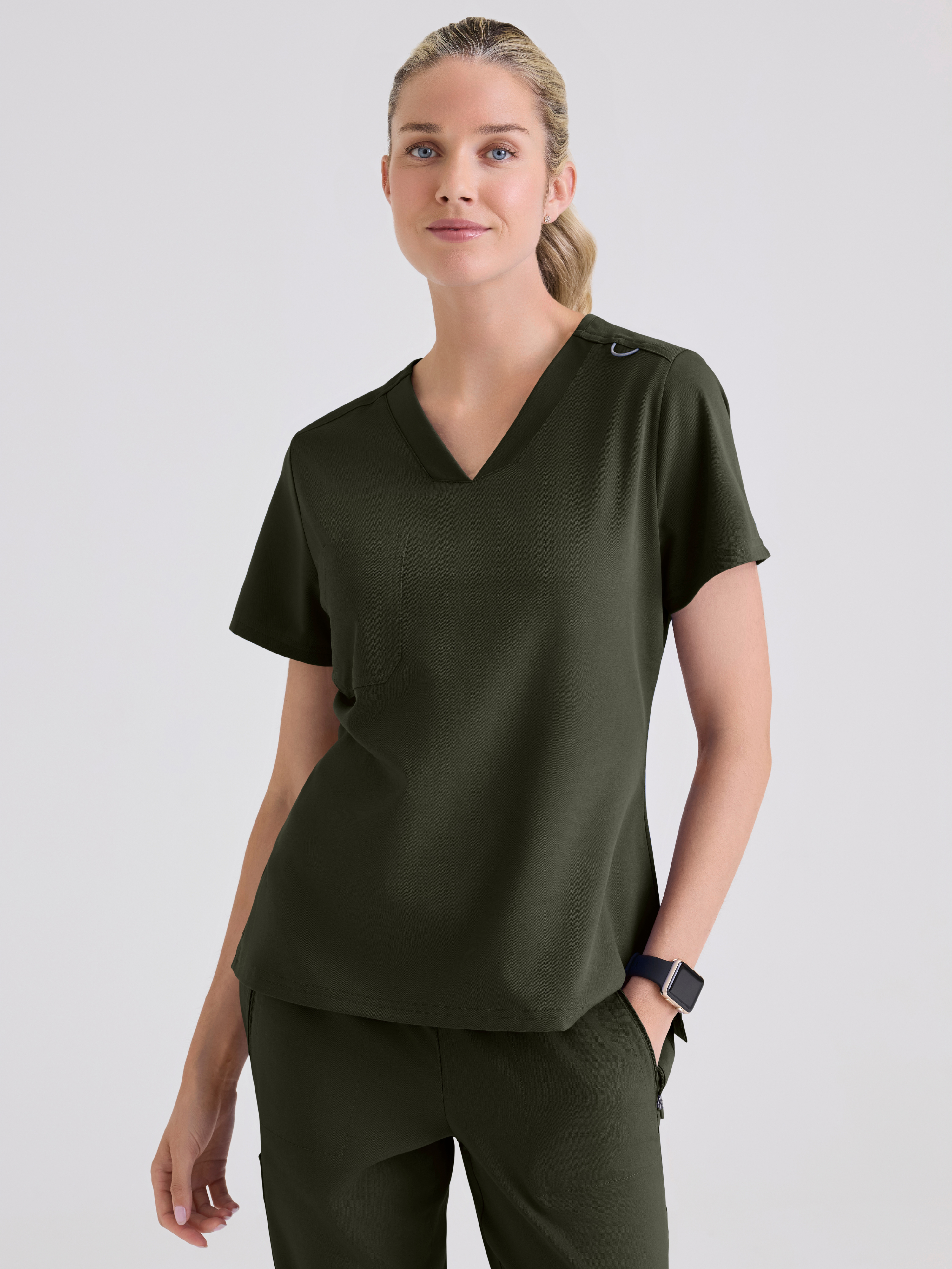Bree 1-Pocket Tuck-In Scrub Top Grey's Anatomy™ by BARCO® Spandex Stretch