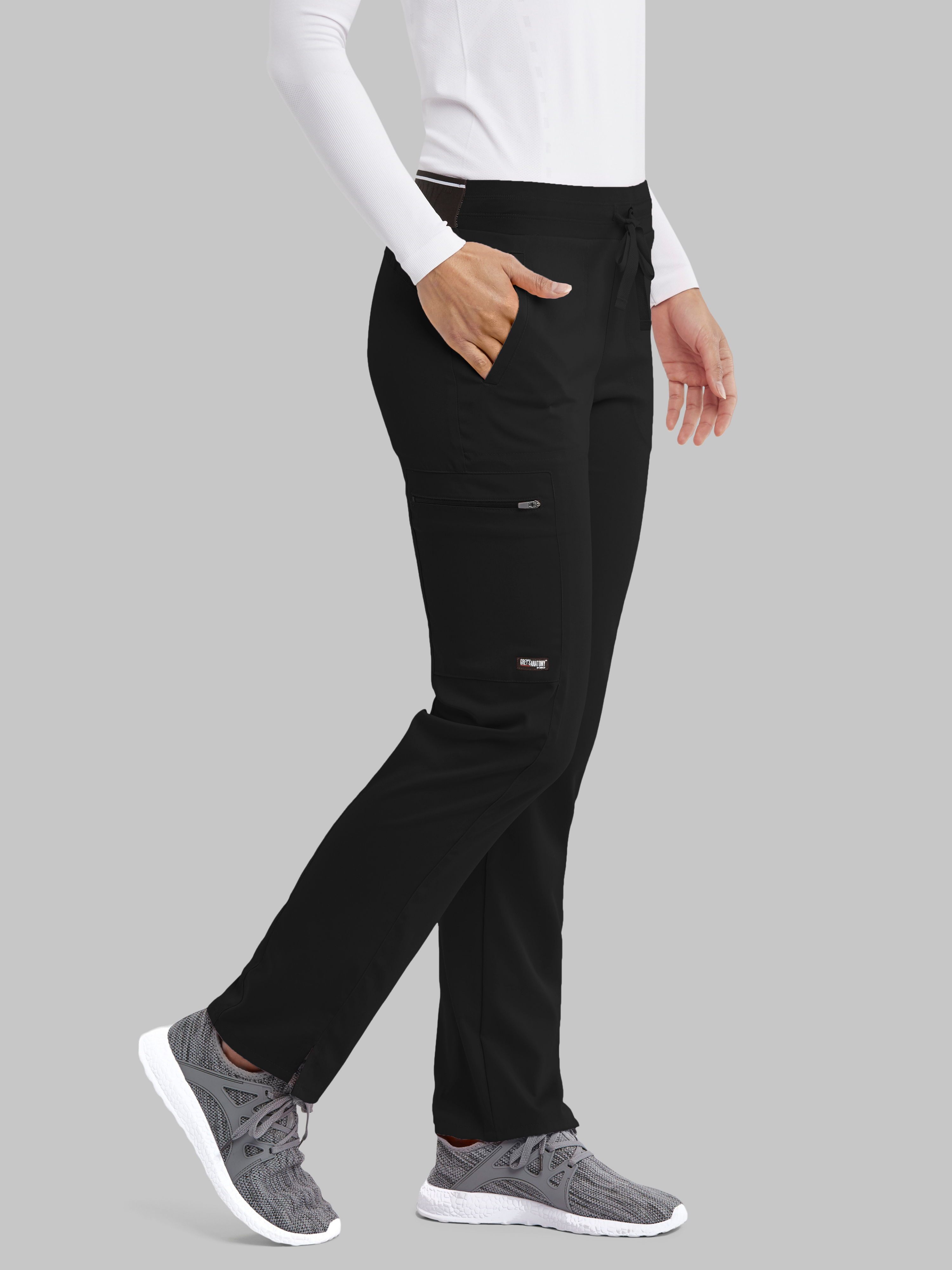 Kim 3-Pocket Mid-Rise Straight Leg Scrub Pant Grey's Anatomy™ by BARCO® Spandex Stretch