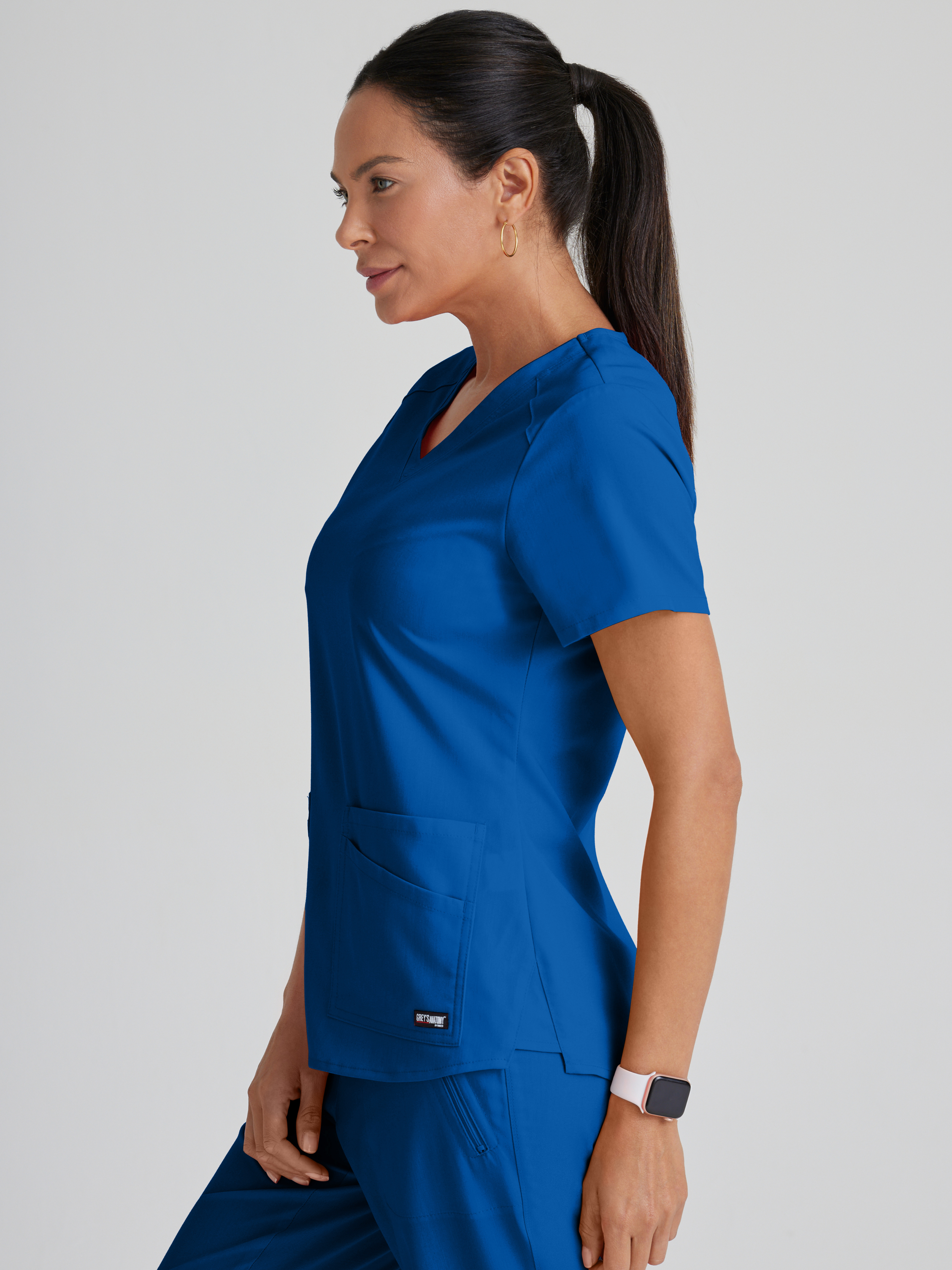 Emma 4-Pocket V-Neck Scrub Top Grey's Anatomy™ by BARCO® Spandex Stretch