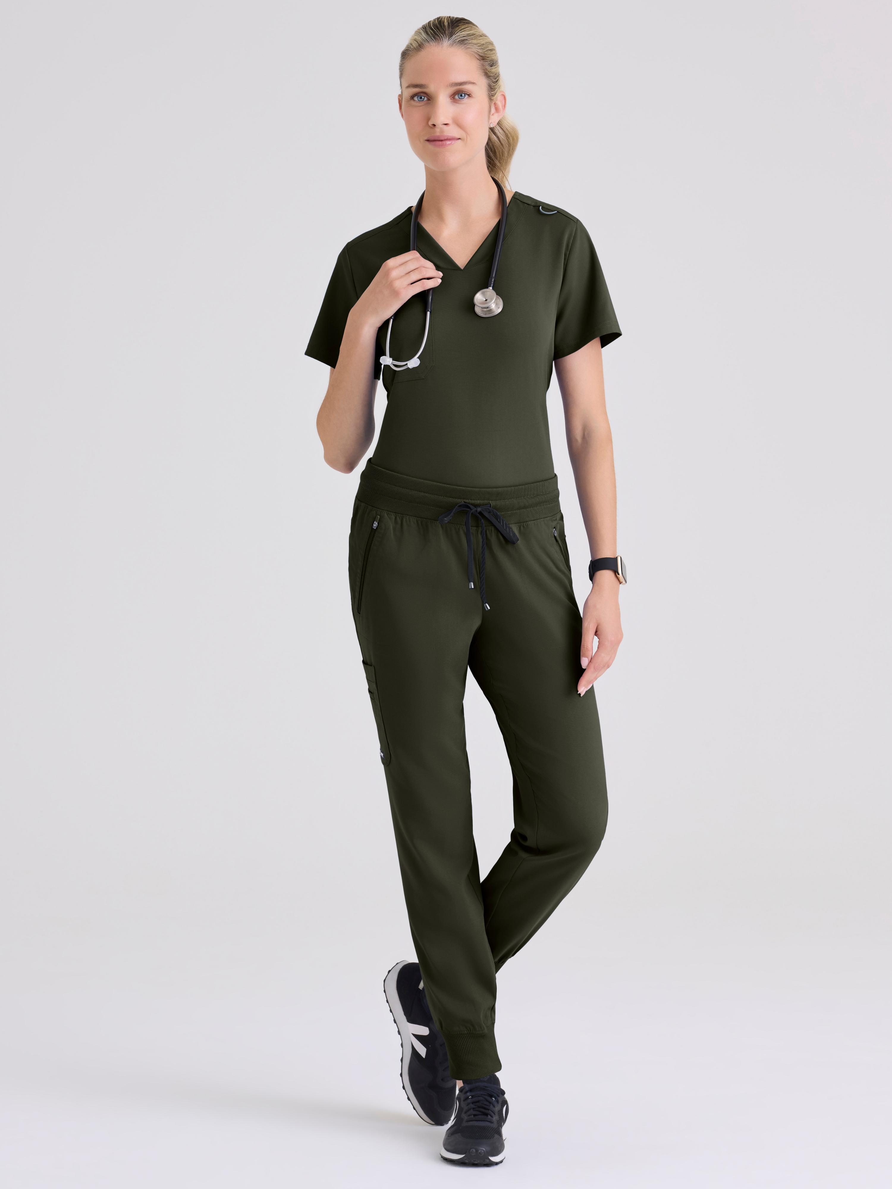Bree 1-Pocket Tuck-In Scrub Top Grey's Anatomy™ by BARCO® Spandex Stretch