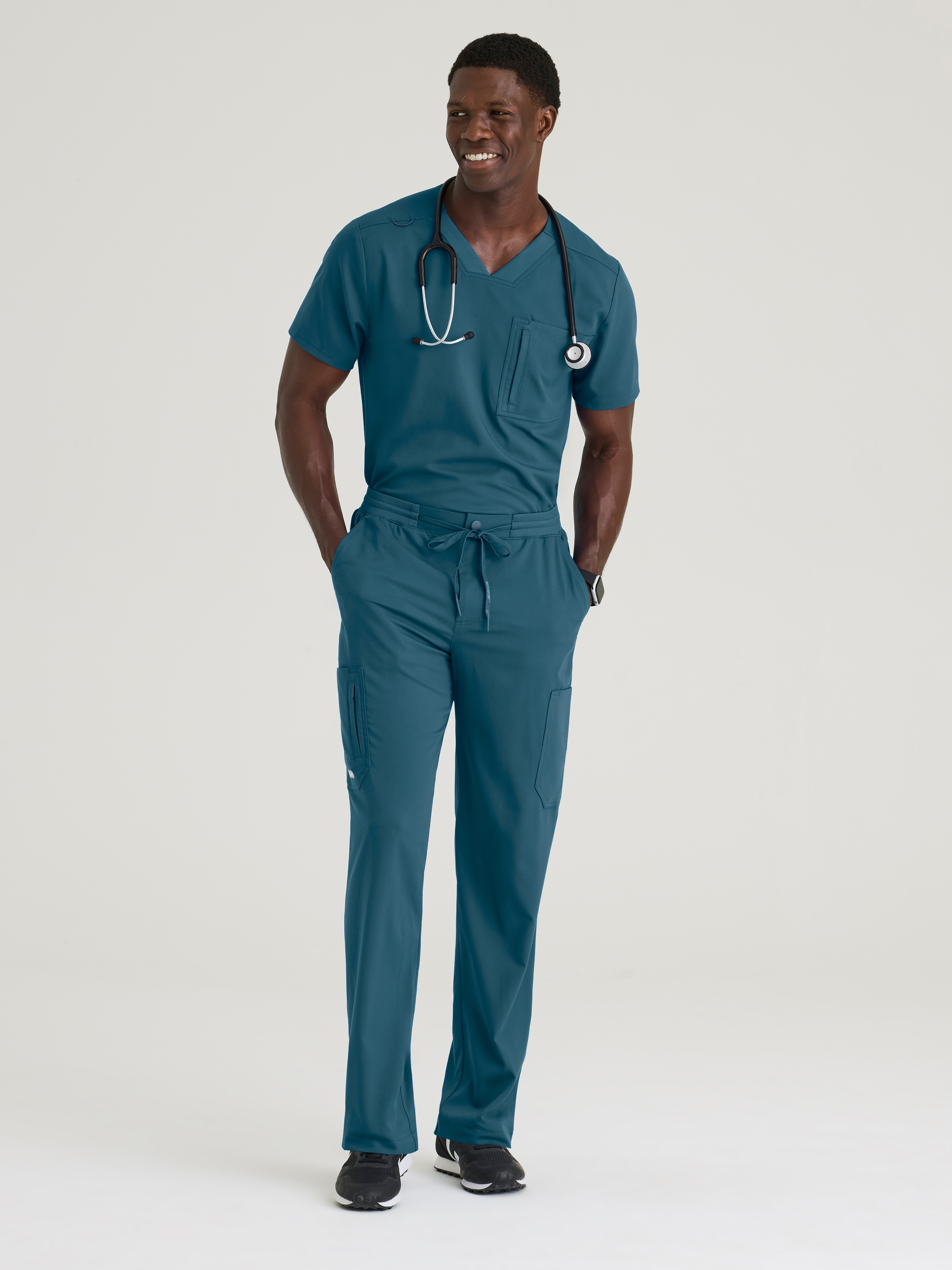 Hudson Straight Leg Drawcord Pant Grey's Anatomy™ by BARCO® Spandex Stretch