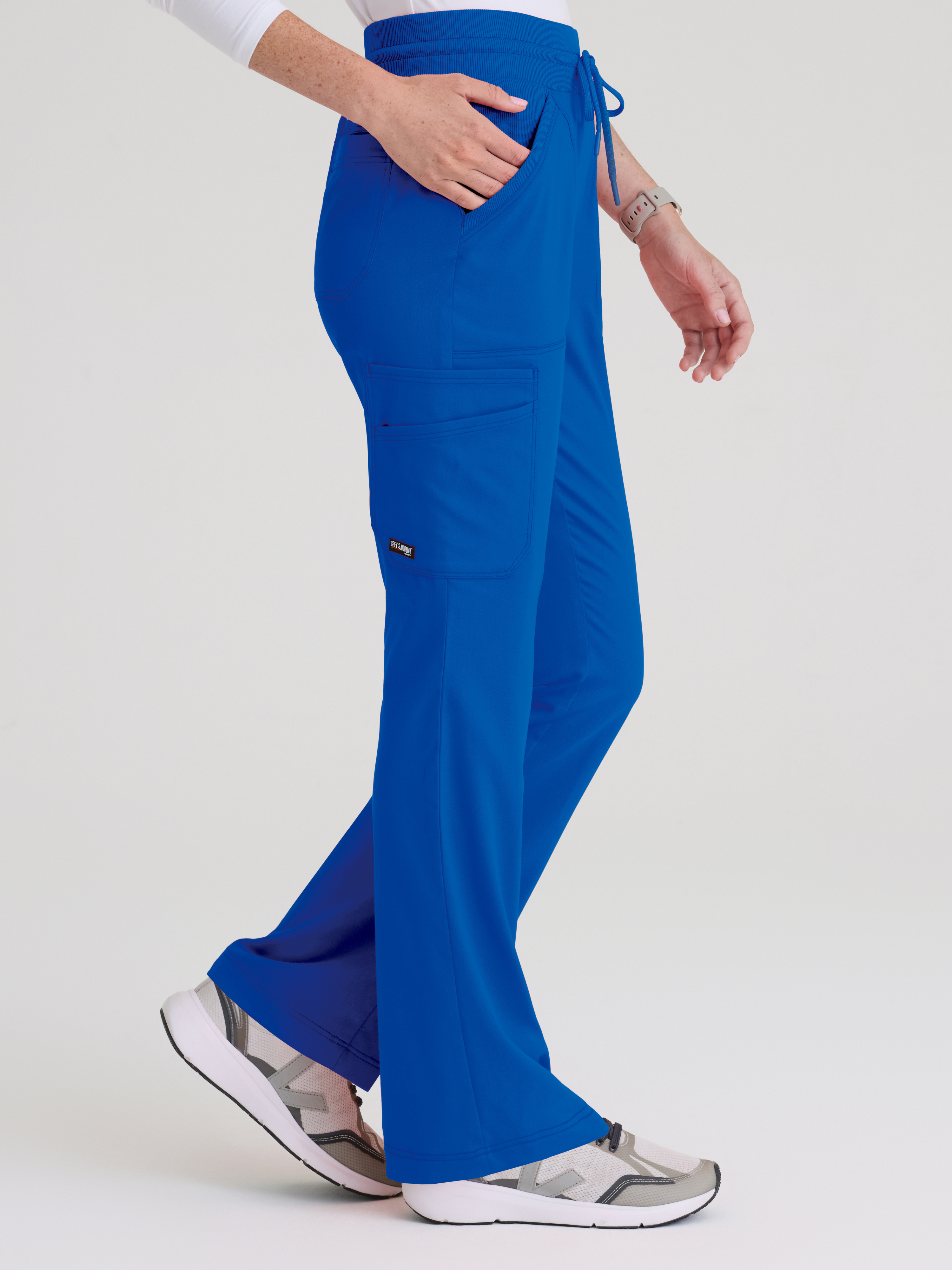 Kristi 7-Pocket Knit Waistband Fit & Flare Pant Grey's Anatomy™ by BARCO® Spandex Stretch