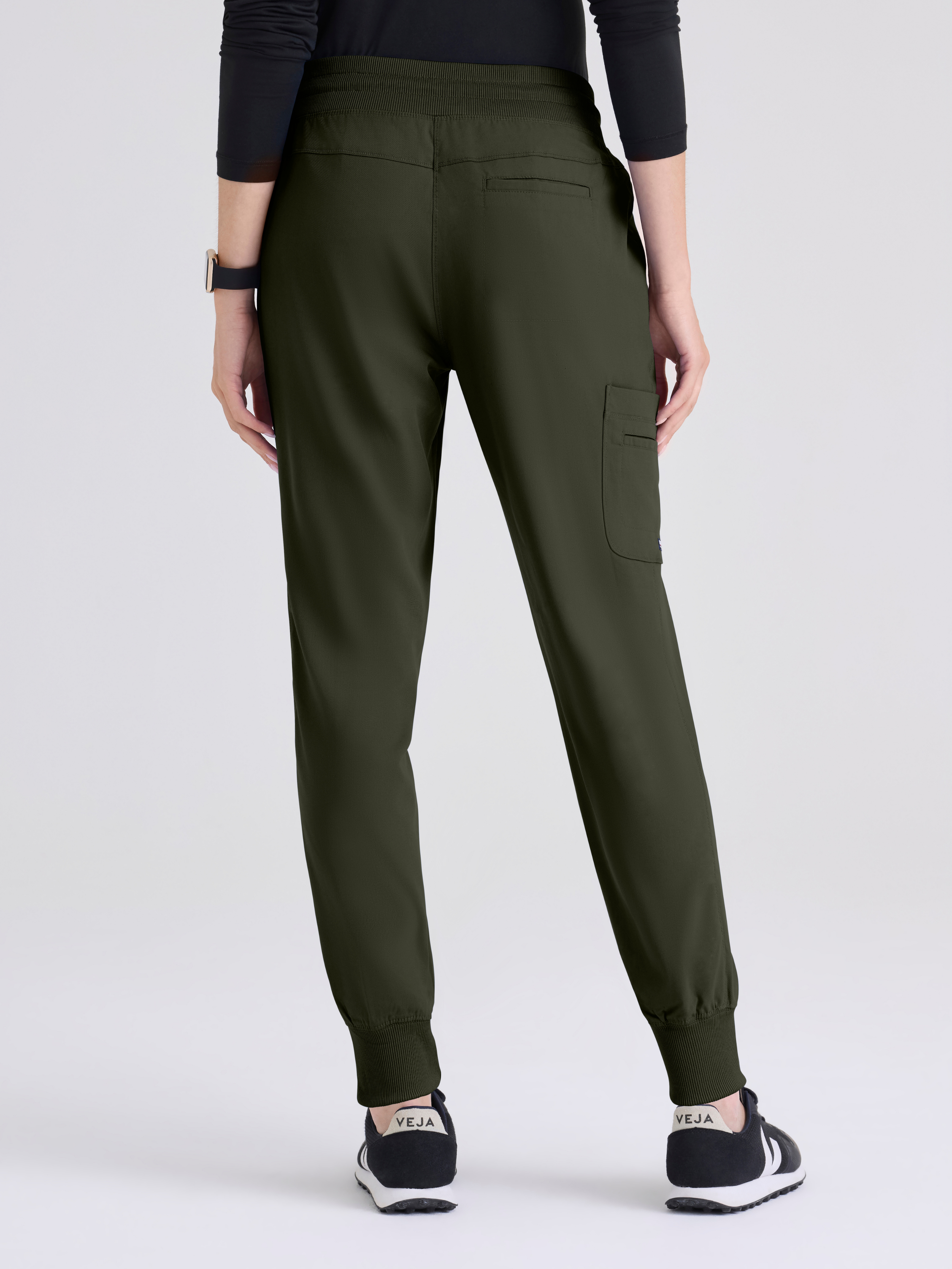 Eden 5-Pocket Mid-Rise Jogger Scrub Pant Grey's Anatomy™ by BARCO® Spandex Stretch