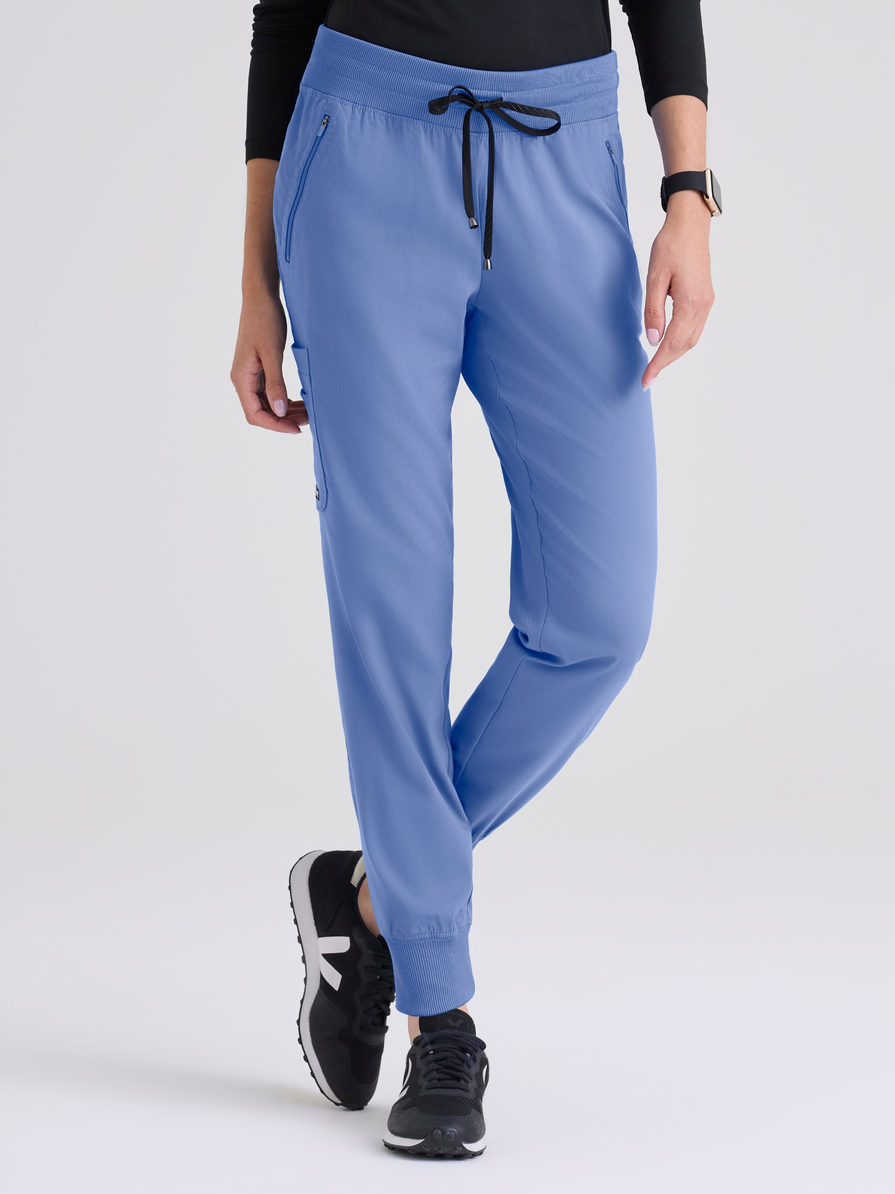 Eden 5-Pocket Mid-Rise Jogger Scrub Pant Grey's Anatomy™ by BARCO® Spandex Stretch
