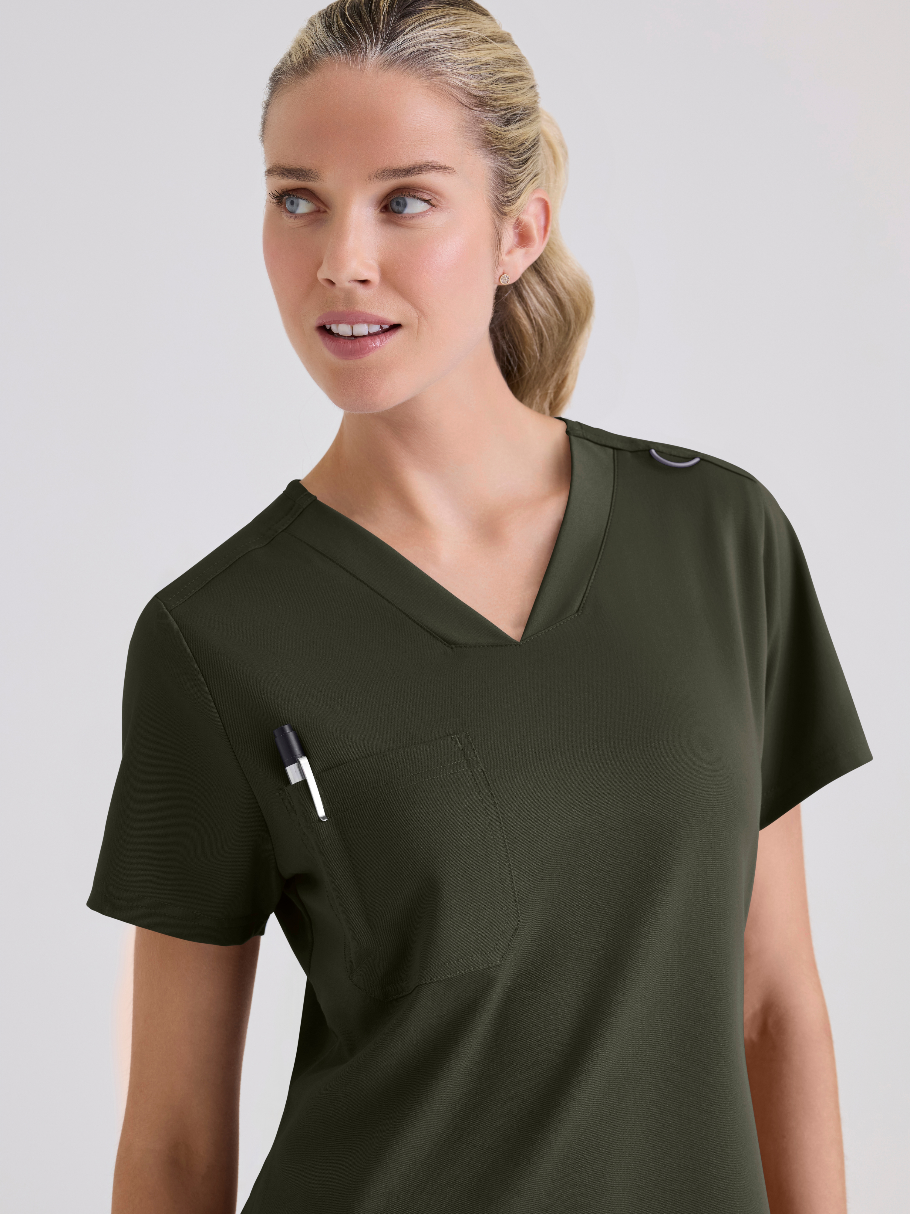 Bree 1-Pocket Tuck-In Scrub Top Grey's Anatomy™ by BARCO® Spandex Stretch