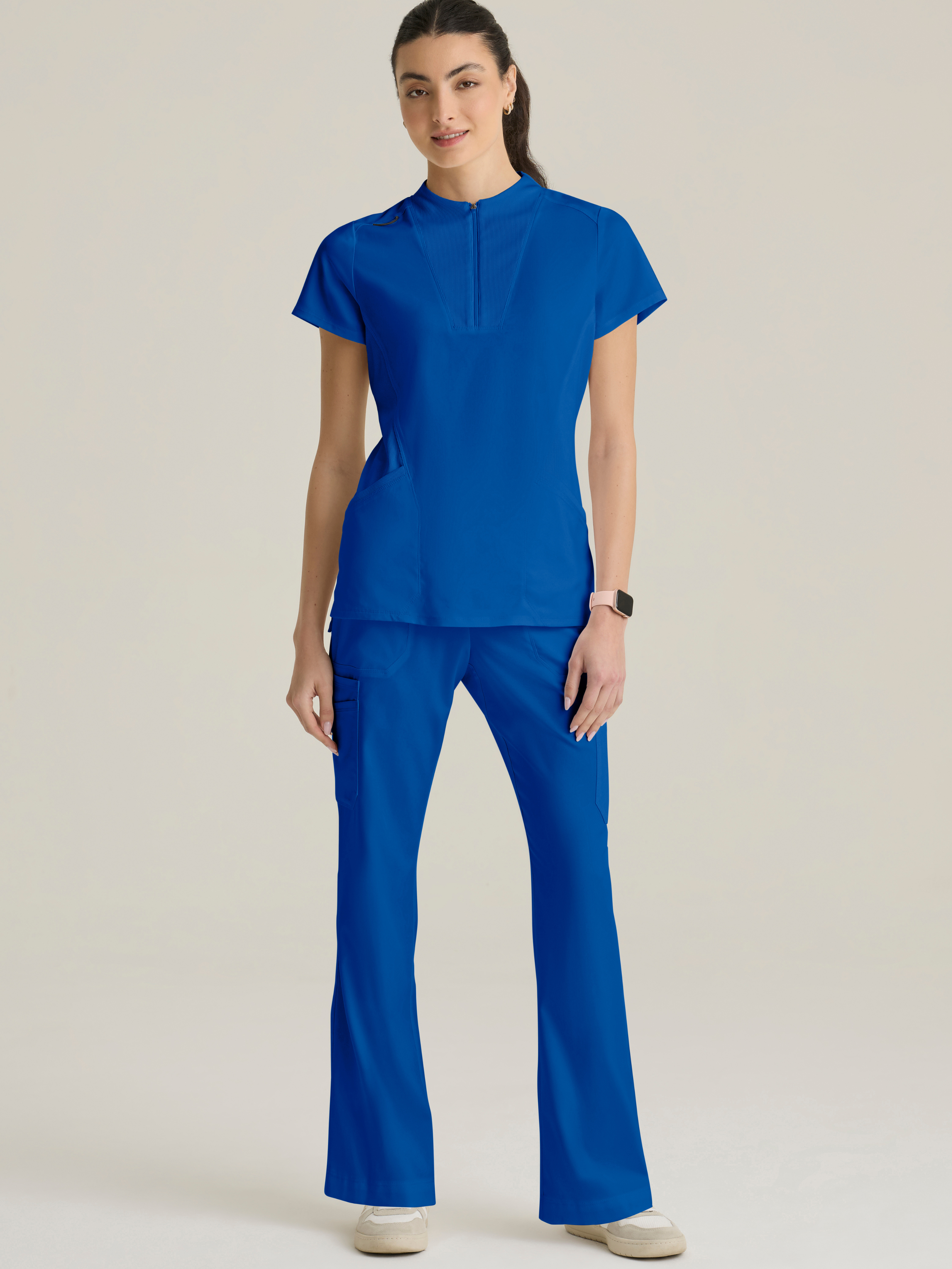 Kristi 7-Pocket Knit Waistband Fit & Flare Pant Grey's Anatomy™ by BARCO® Spandex Stretch