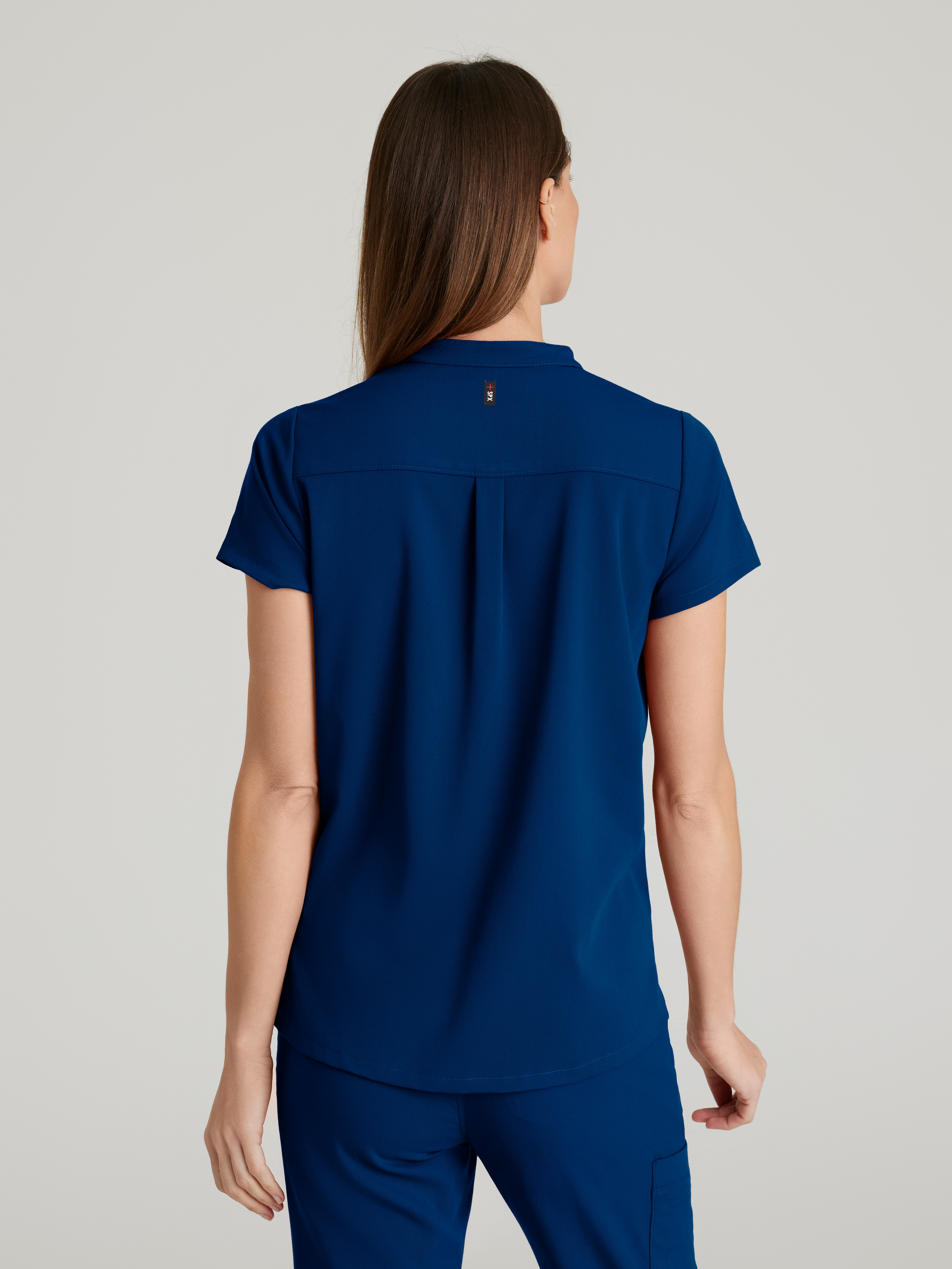Avery 2-Pocket Banded Collar Top Grey's Anatomy™ by BARCO® Spandex Stretch